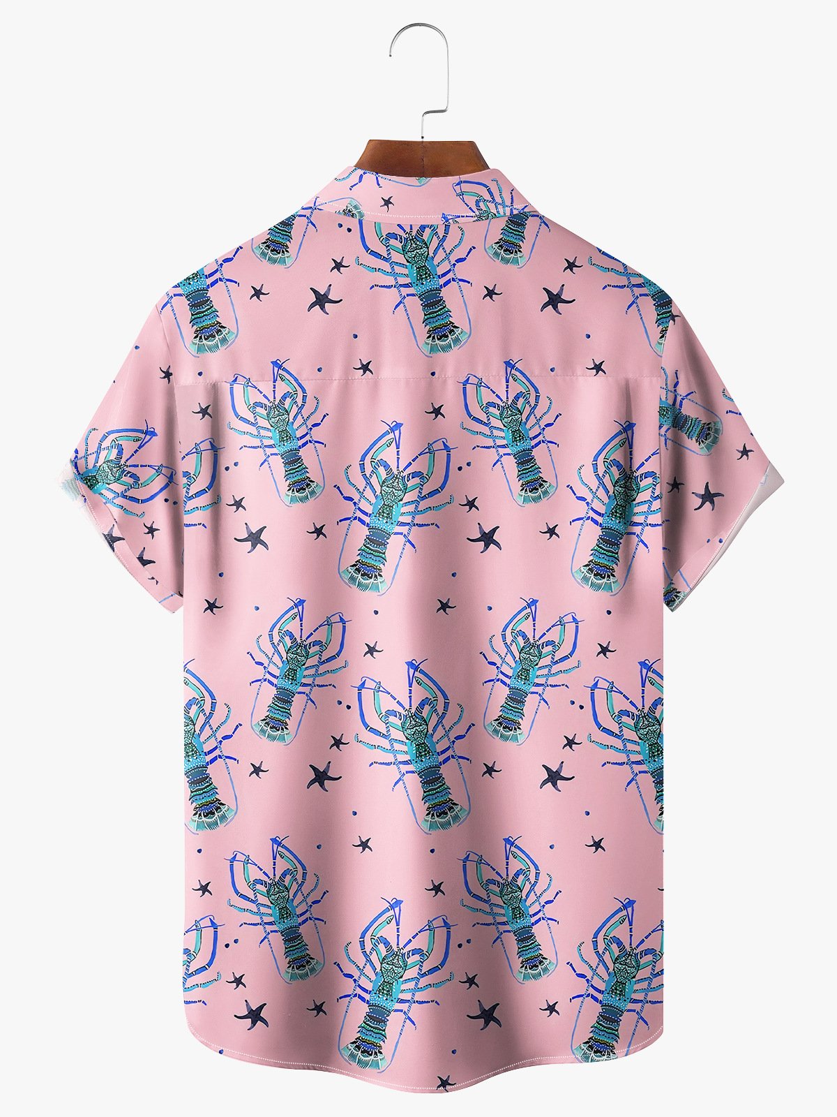 Lobster Chest Pocket Short Sleeve Hawaiian Shirt