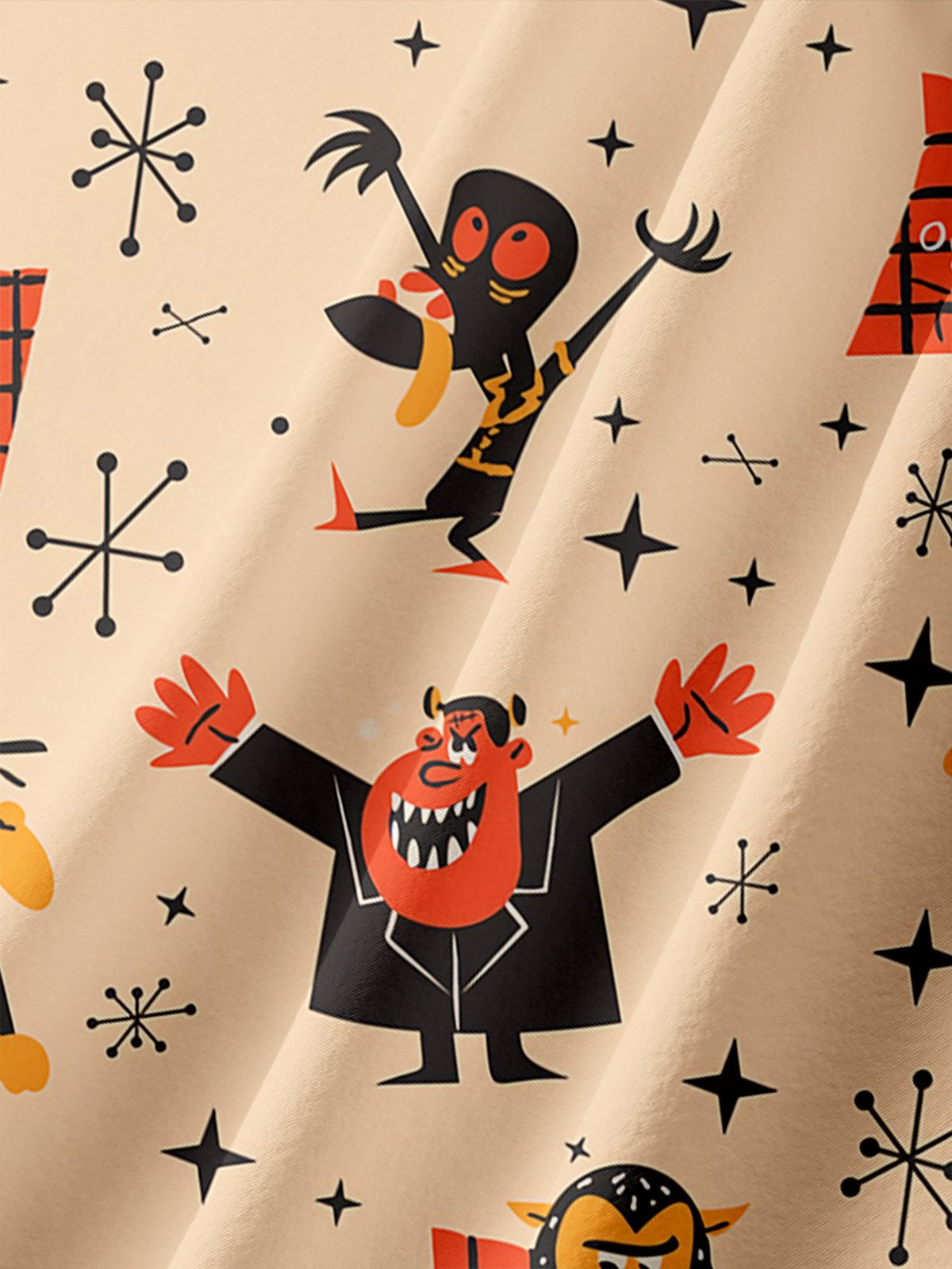 Halloween Monster Pocket Short Sleeve Casual Shirt