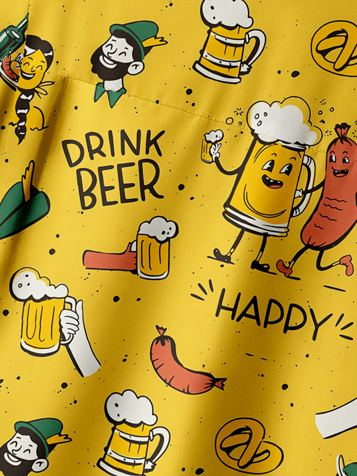 Beer Festival Pocket Short Sleeve Casual Shirt