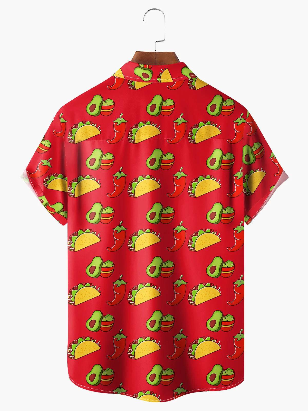 Mexican Taco Chest Pocket Short Sleeve Casual Shirt