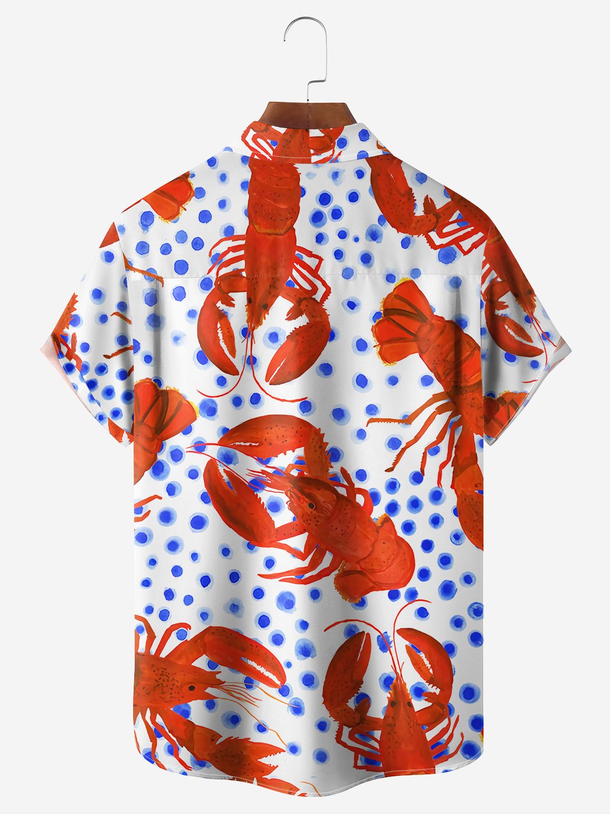 Lobster Chest Pocket Short Sleeve Hawaiian Shirt