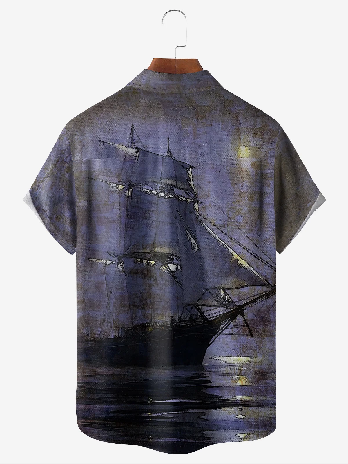 Sailboat Chest Pocket Short Sleeve Shirt