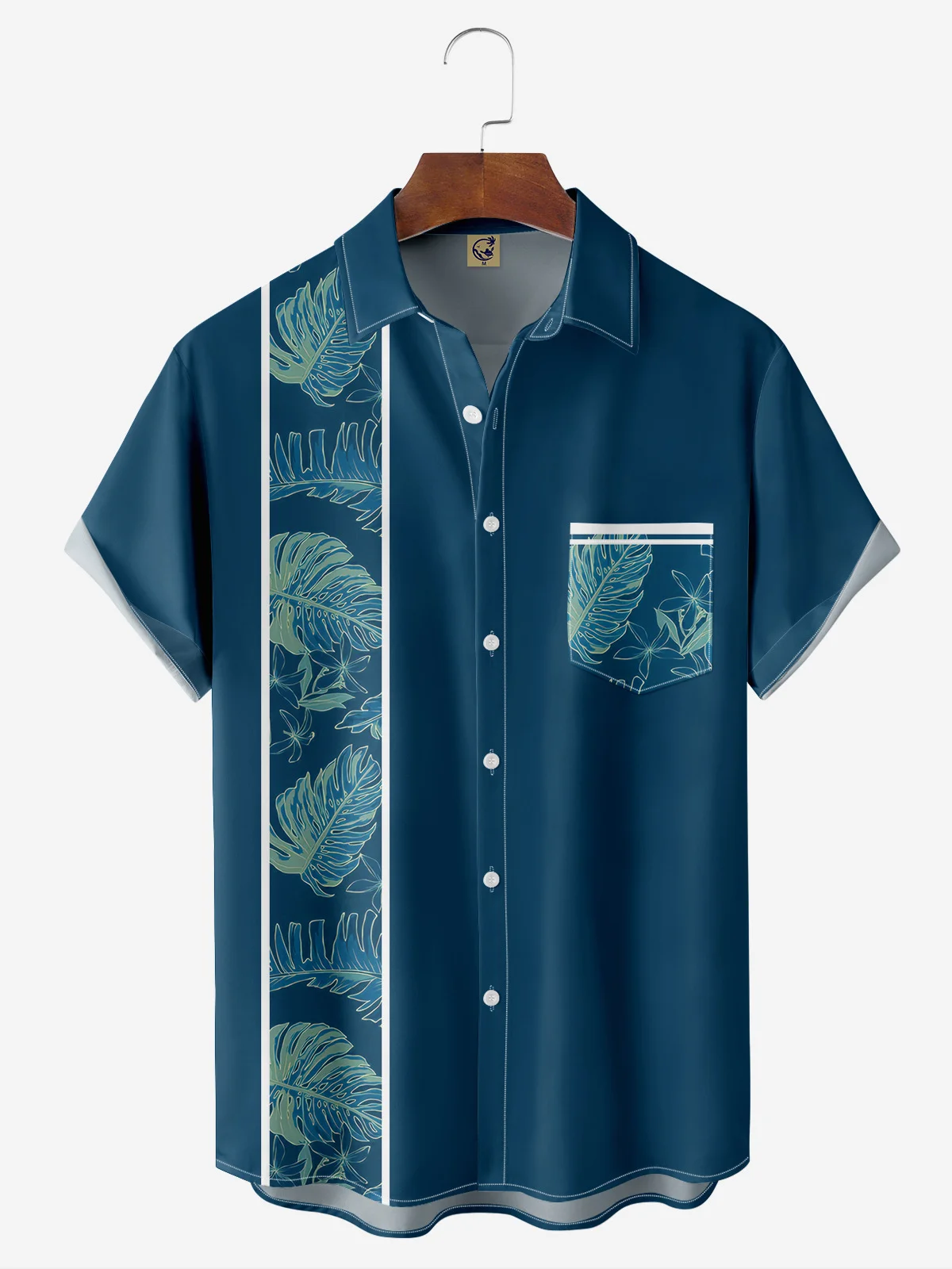 Plants Chest Pocket Short Sleeve Bowling Shirt
