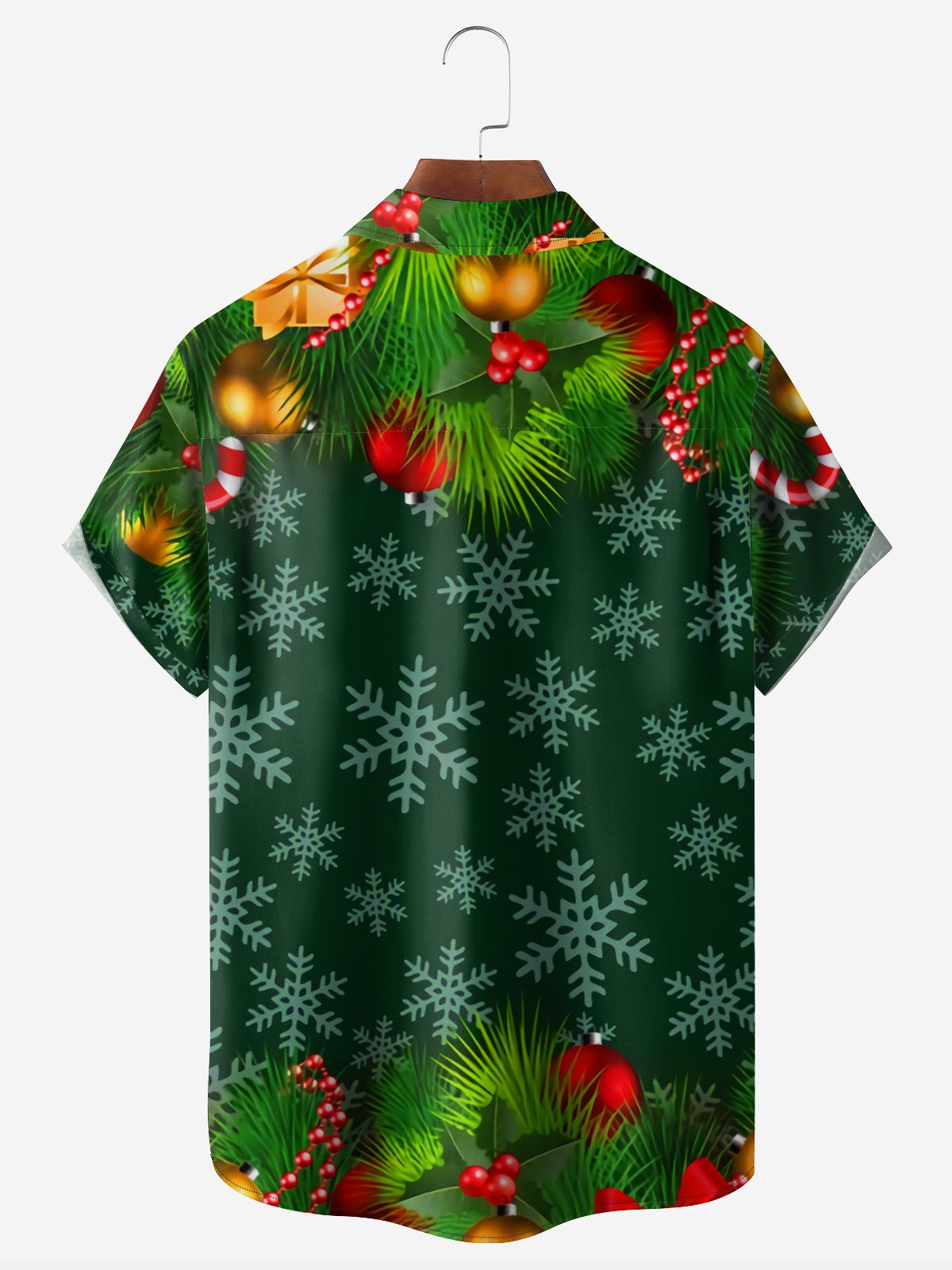 Christmas Chest Pocket Short Sleeve Casual Shirt