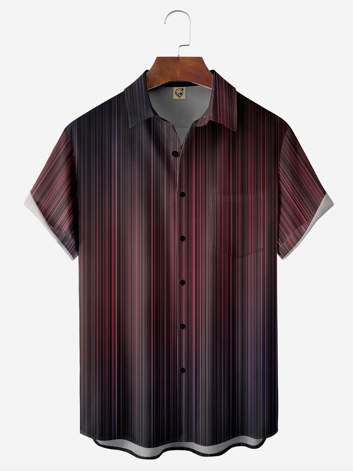 Striped Chest Pocket Short Sleeve Casual Shirt