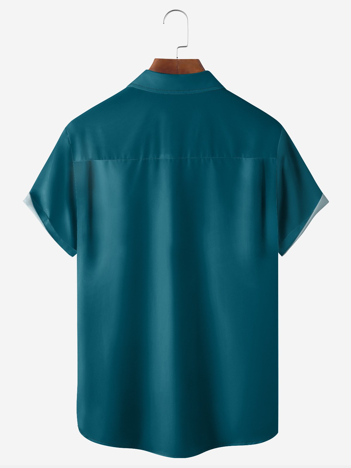 Music Guitar Chest Pocket Short Sleeve Casual Shirt