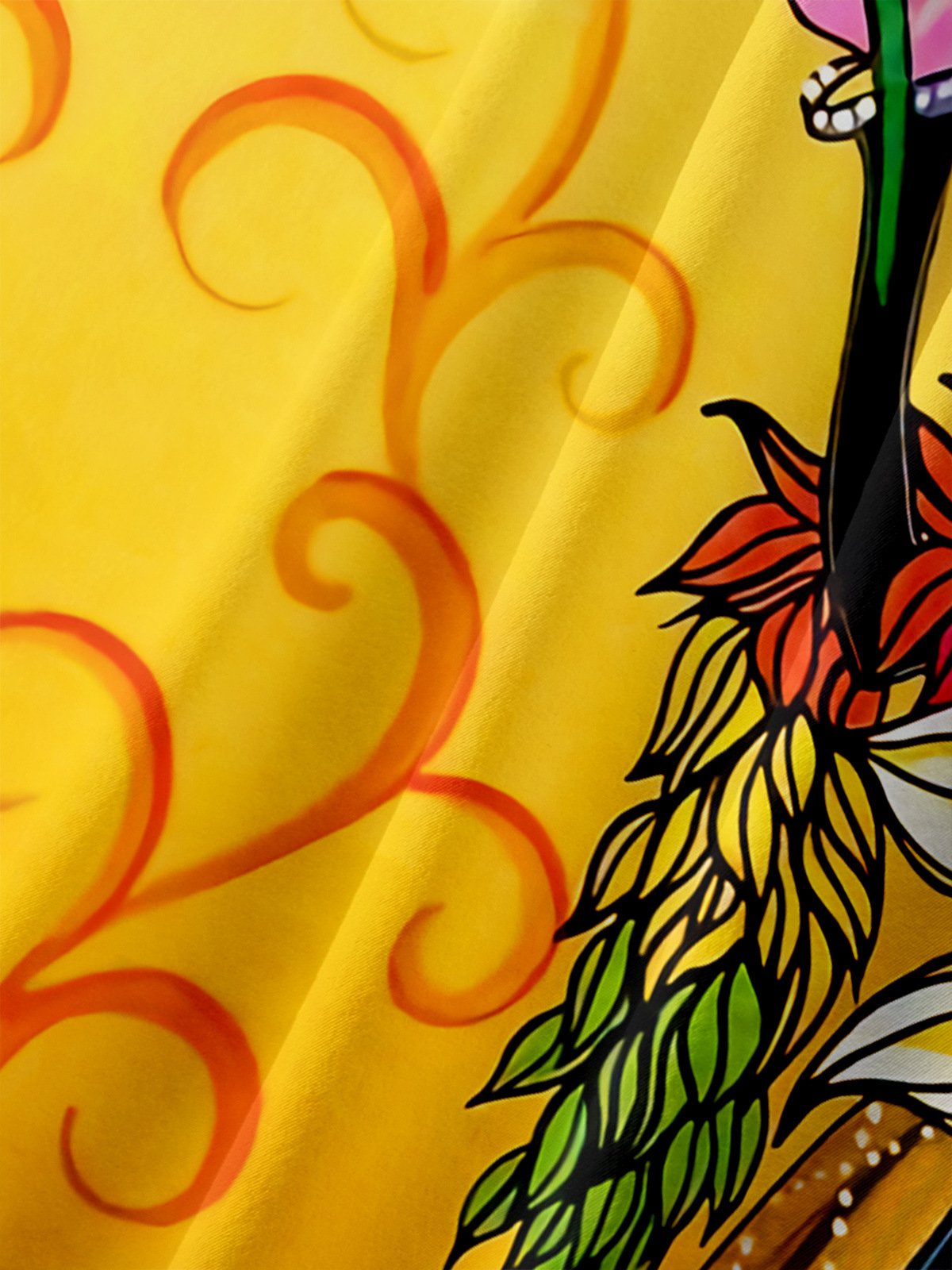 Día de los Muertos Chest Pocket Short Sleeve Hawaiian Shirt
