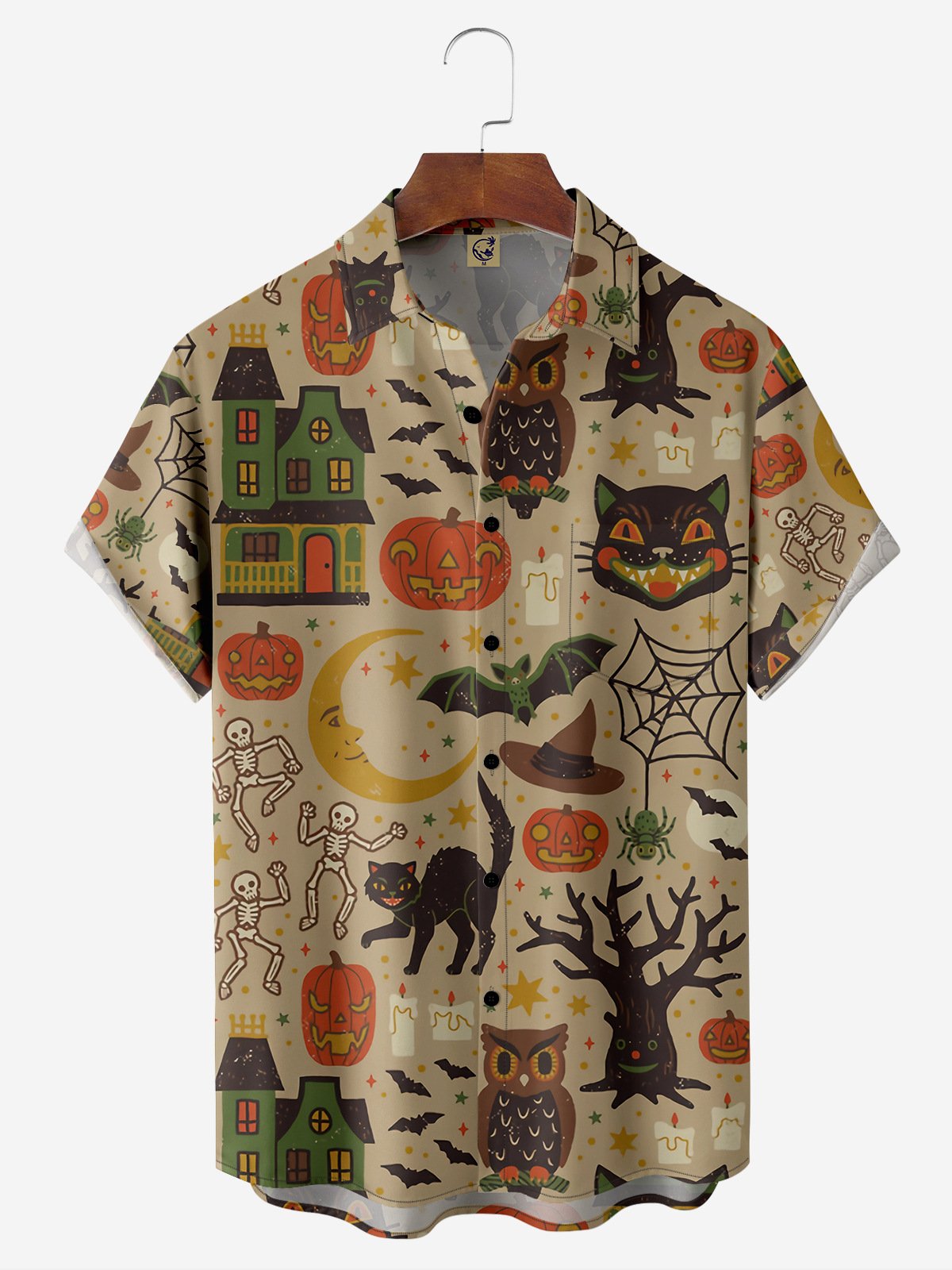 Halloween Chest Pocket Short Sleeve Shirt