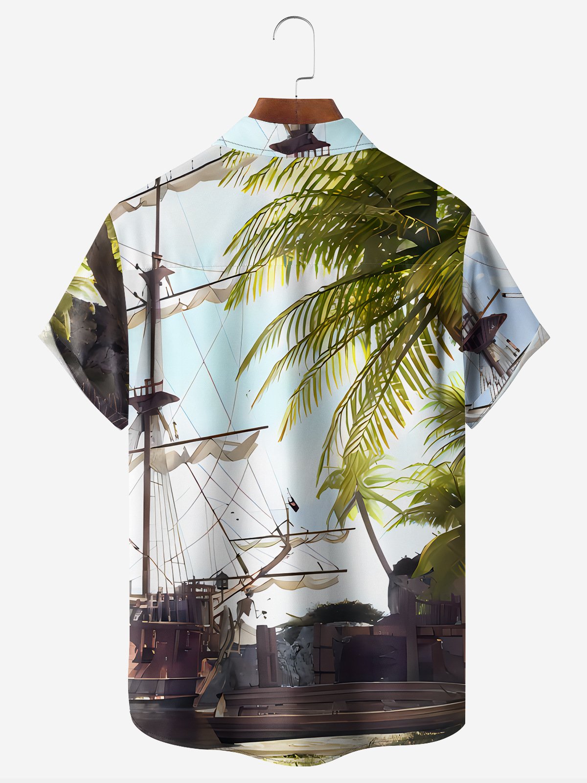 Ship Chest Pocket Short Sleeve Hawaiian Shirt