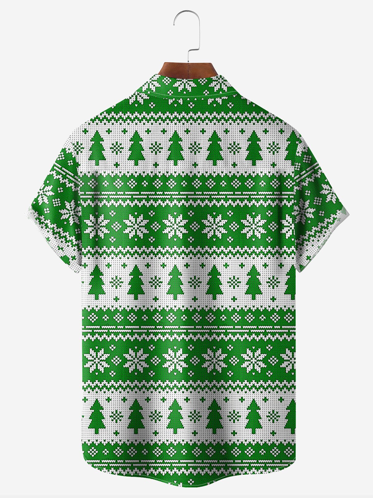 Christmas Chest Pocket Short Sleeve Casual Shirt
