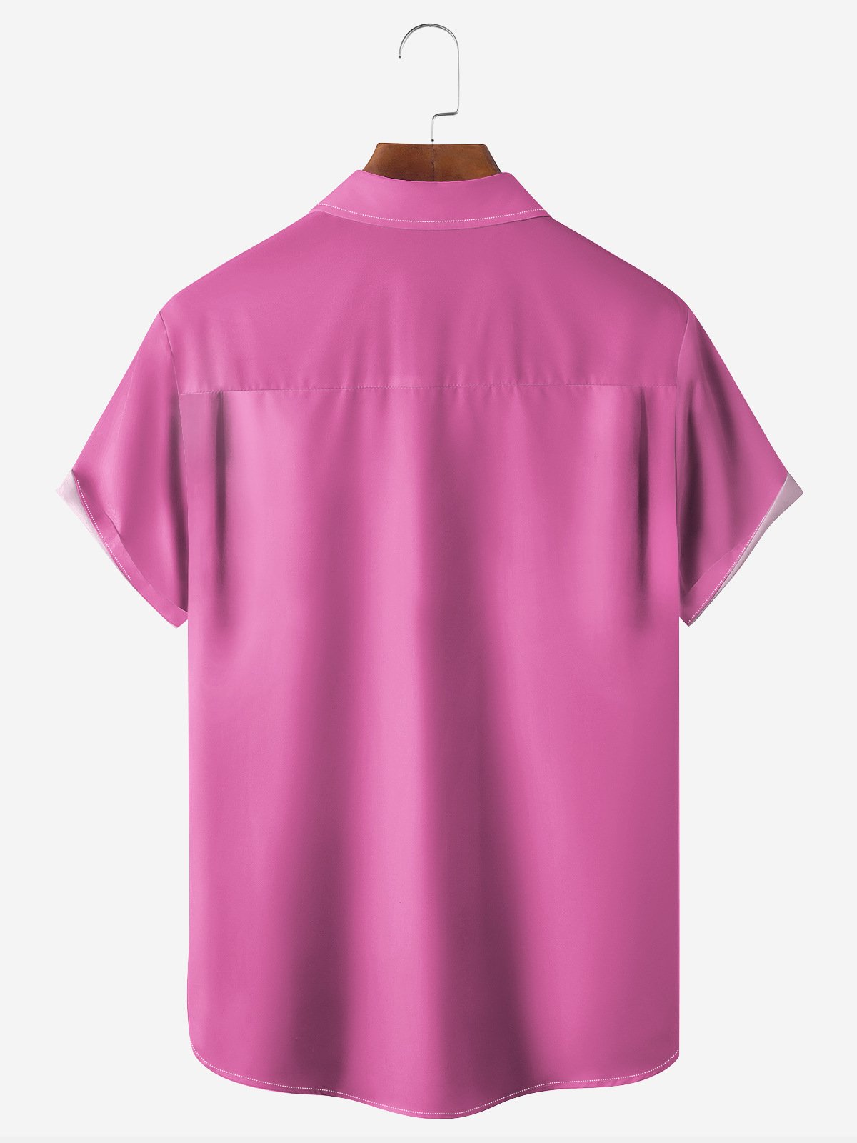 Pink Flamingo Chest Pocket Short Sleeve Bowling Shirt