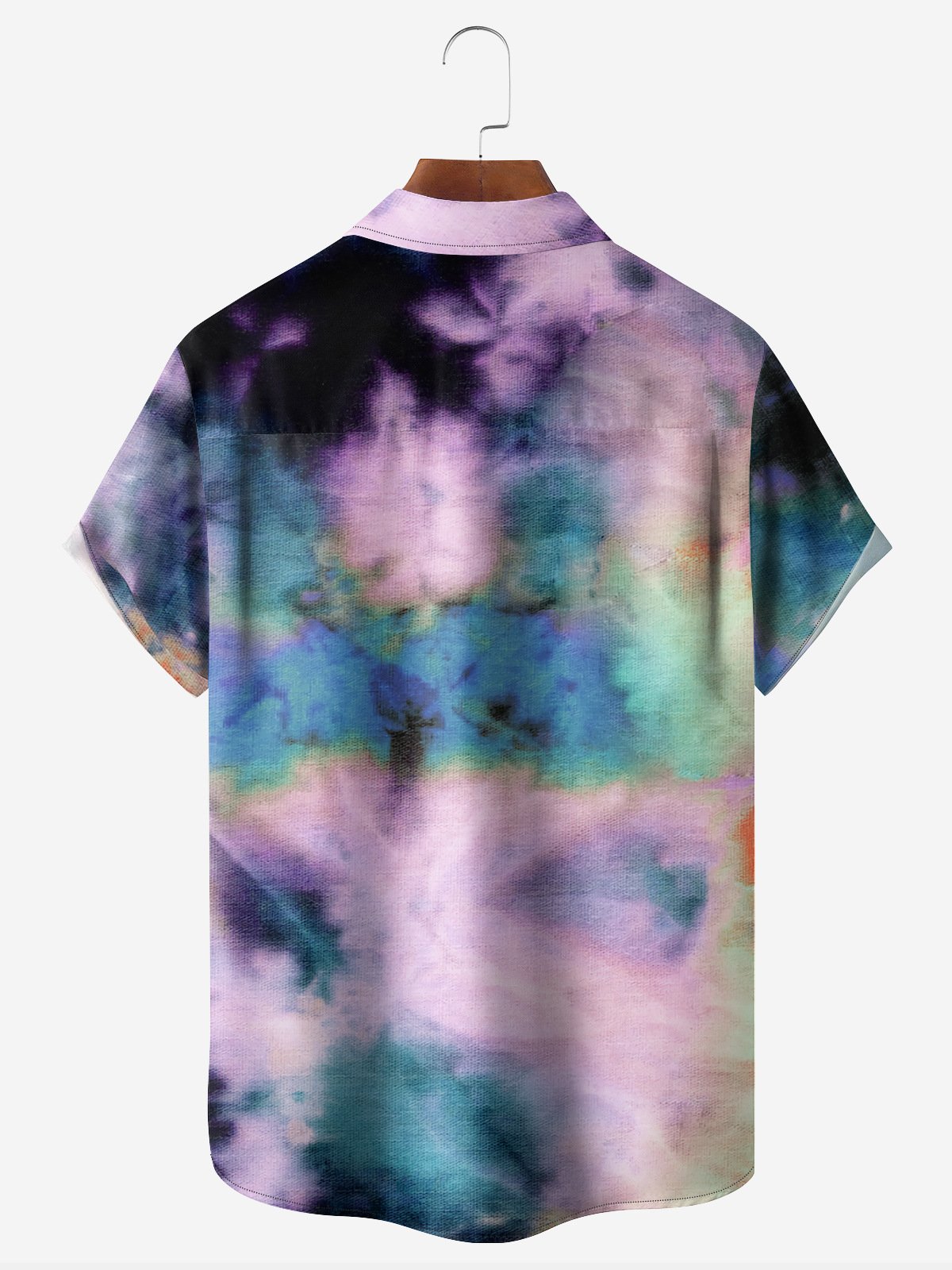 Tie Dye Chest Pocket Short Sleeve Casual Shirt