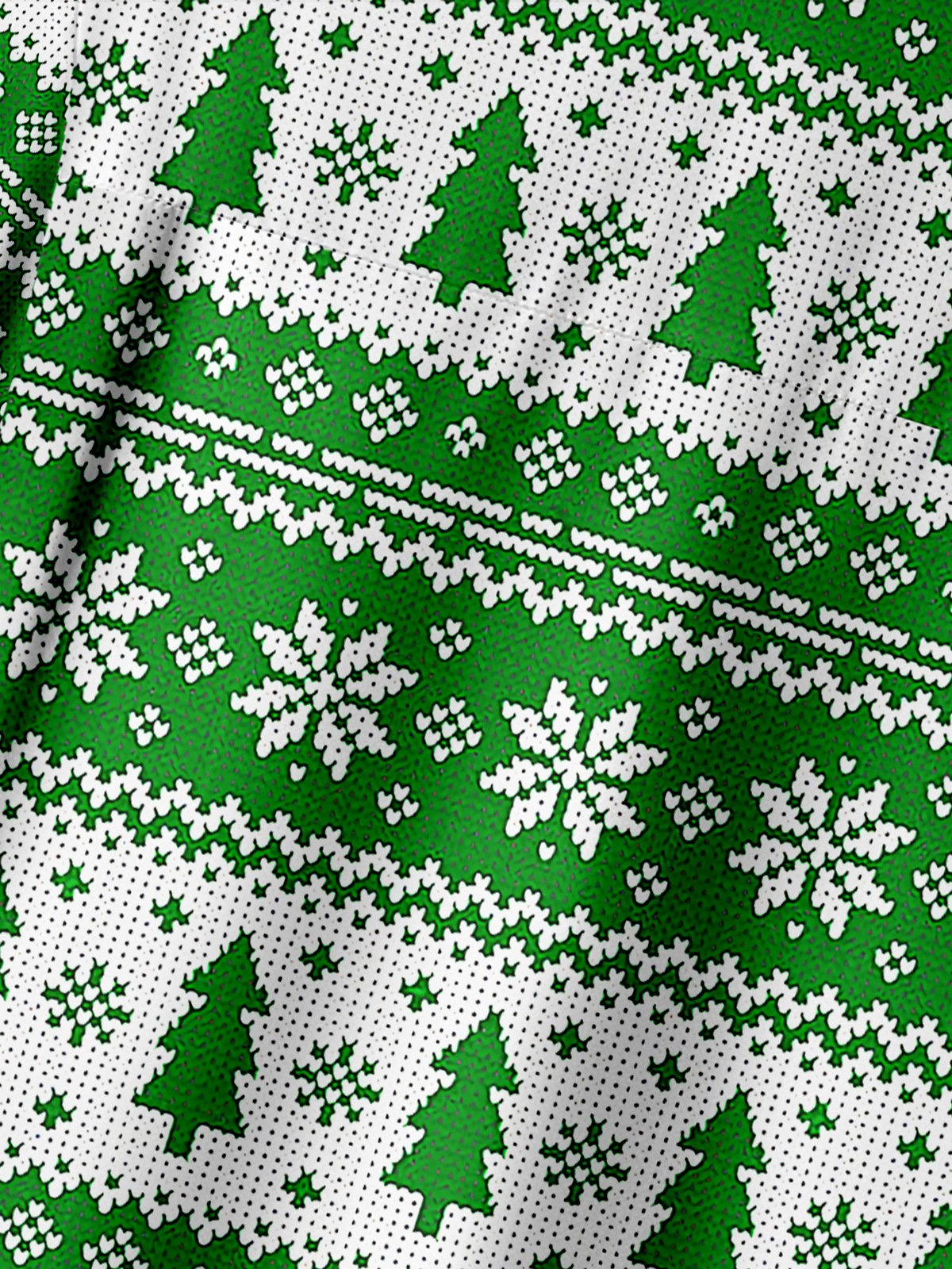 Christmas Chest Pocket Short Sleeve Casual Shirt