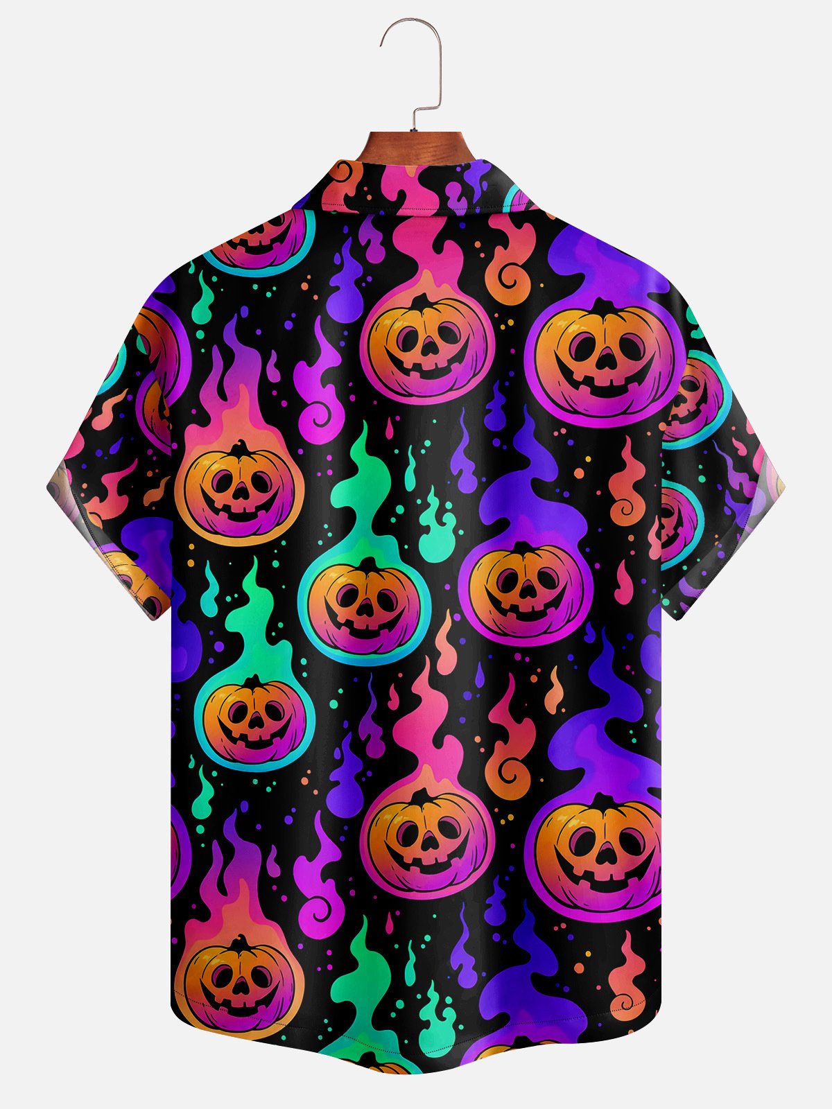 Halloween Pumpkin Short Sleeve Aloha Shirt