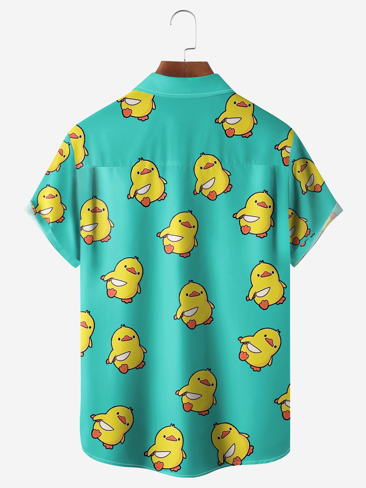 Funny Duck Chest Pocket Short Sleeve Hawaiian Shirt