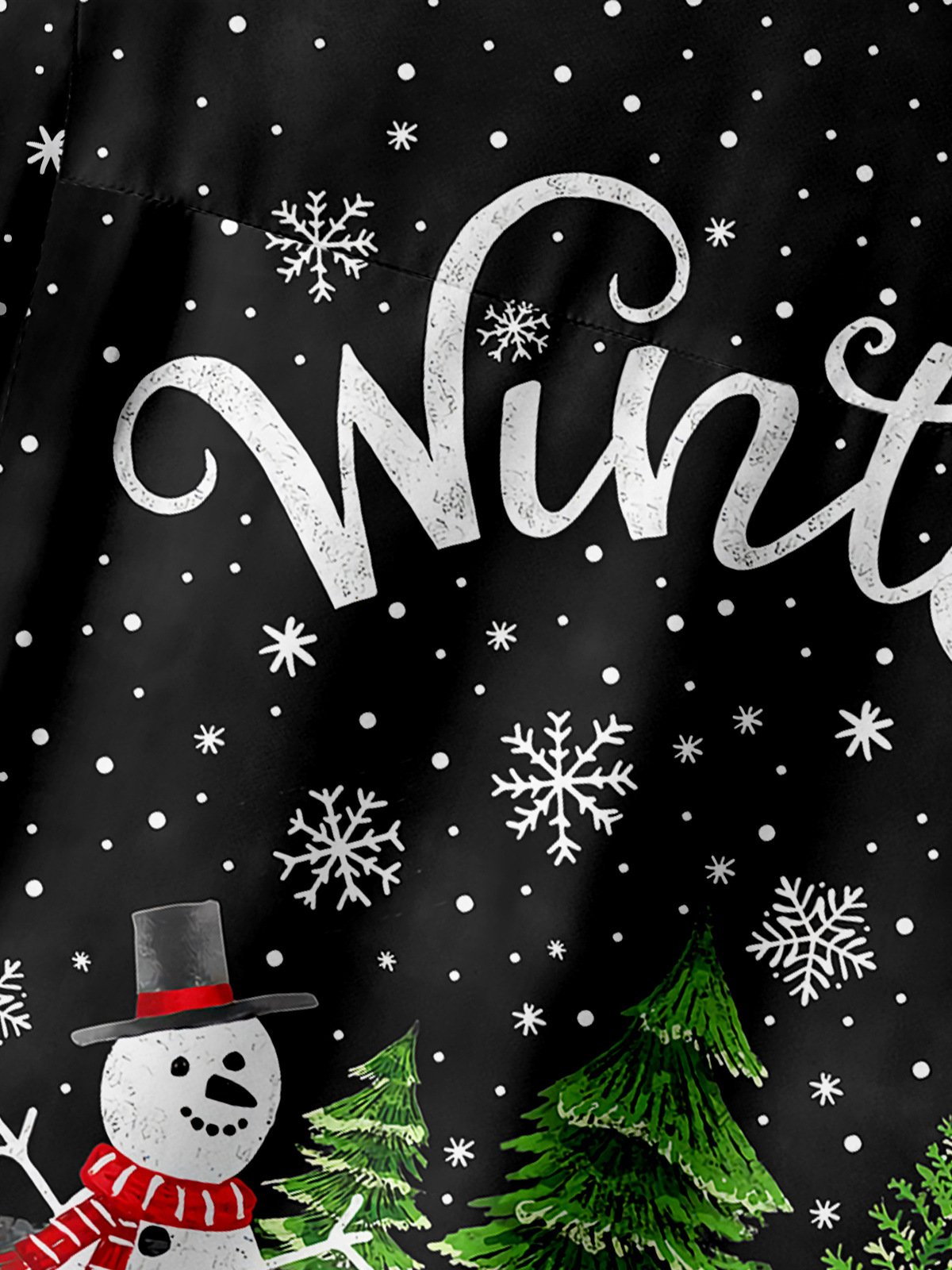 Christmas Snowman Chest Pocket Short Sleeve Shirt