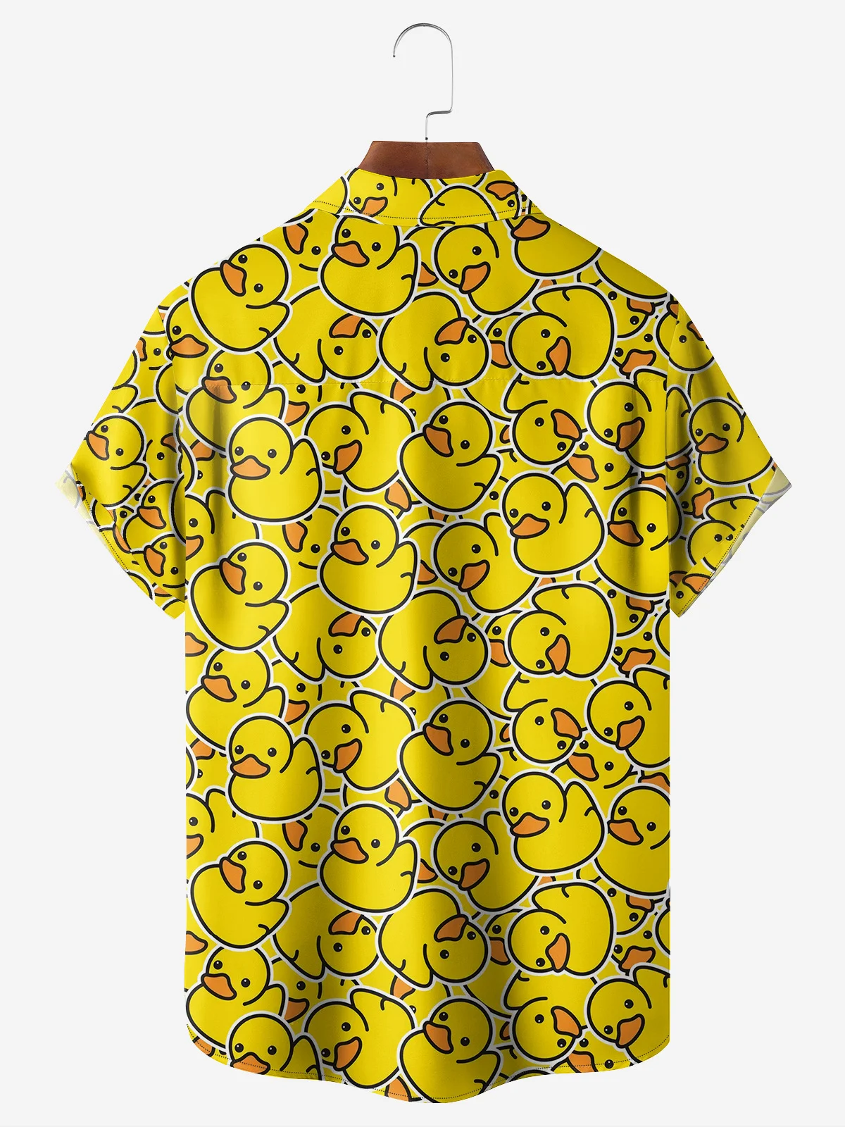 Yellow Duck Chest Pocket Short Sleeve Casual Shirt