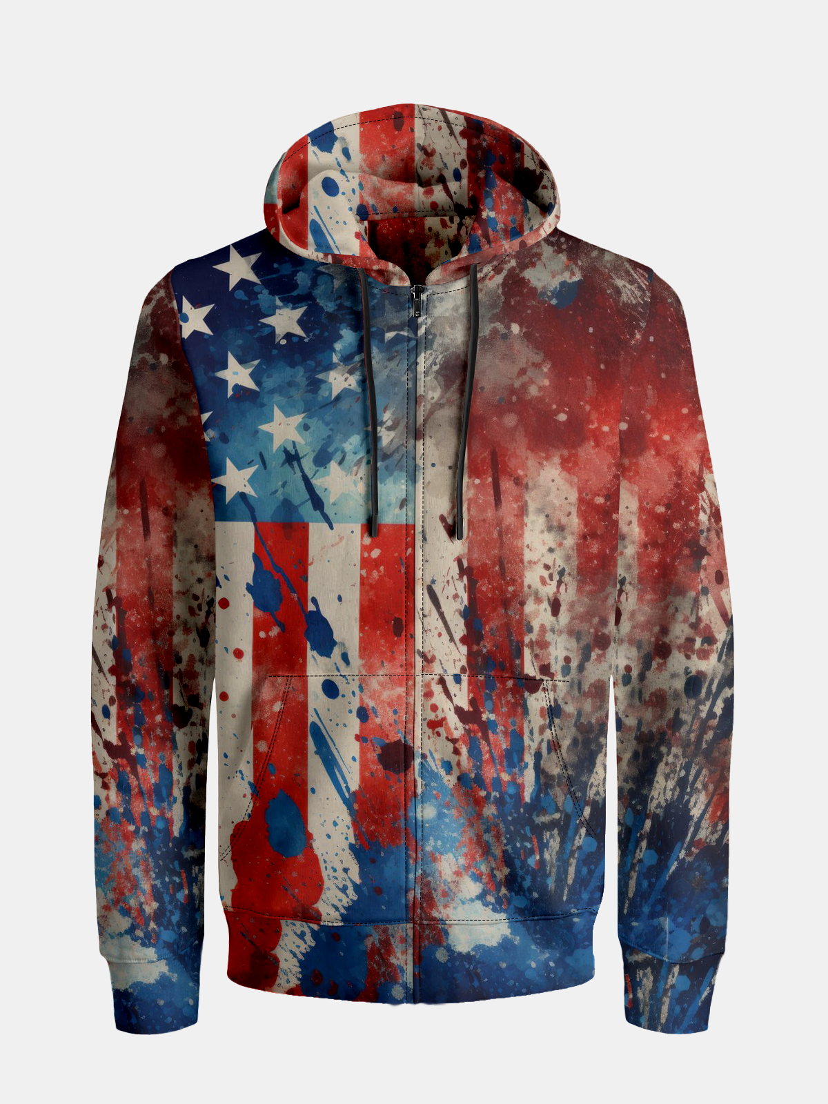 American Flag Veterans Day Zip-up Hoodie Sweatshirt