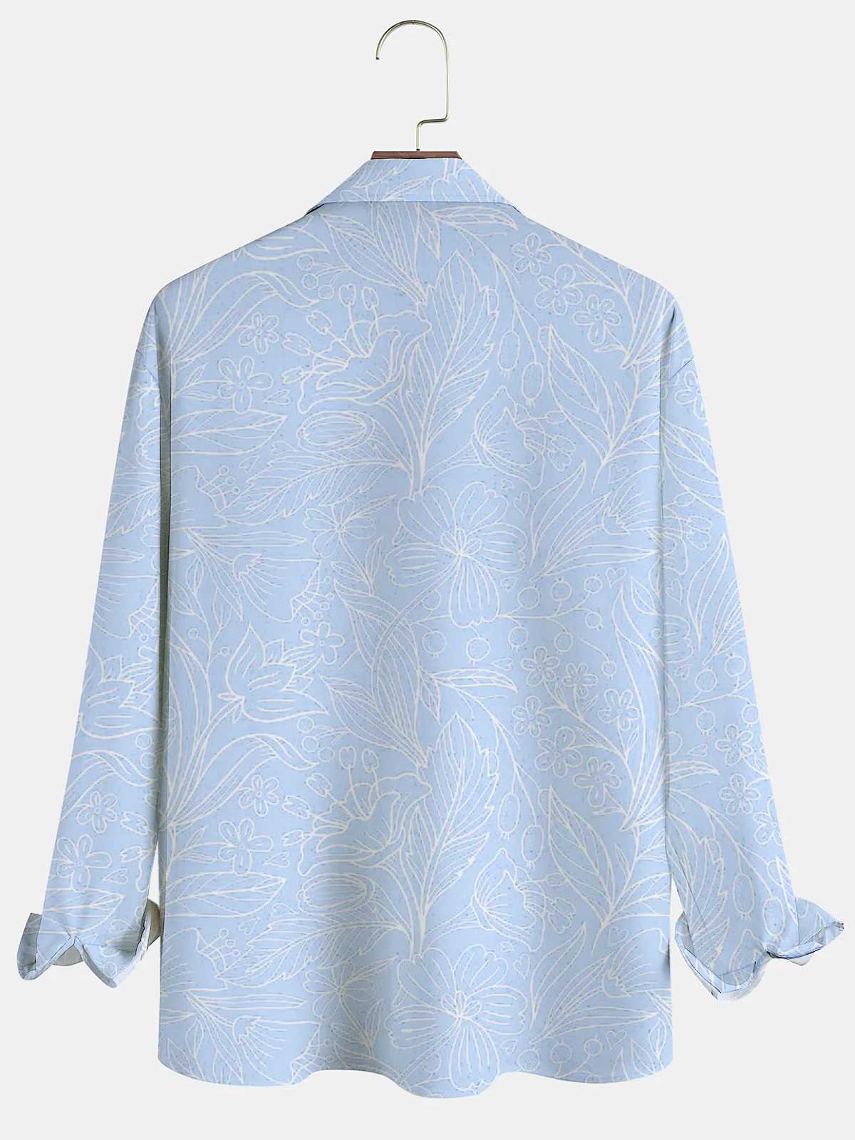 Floral Chest Pocket Long Sleeve Vacation Shirt