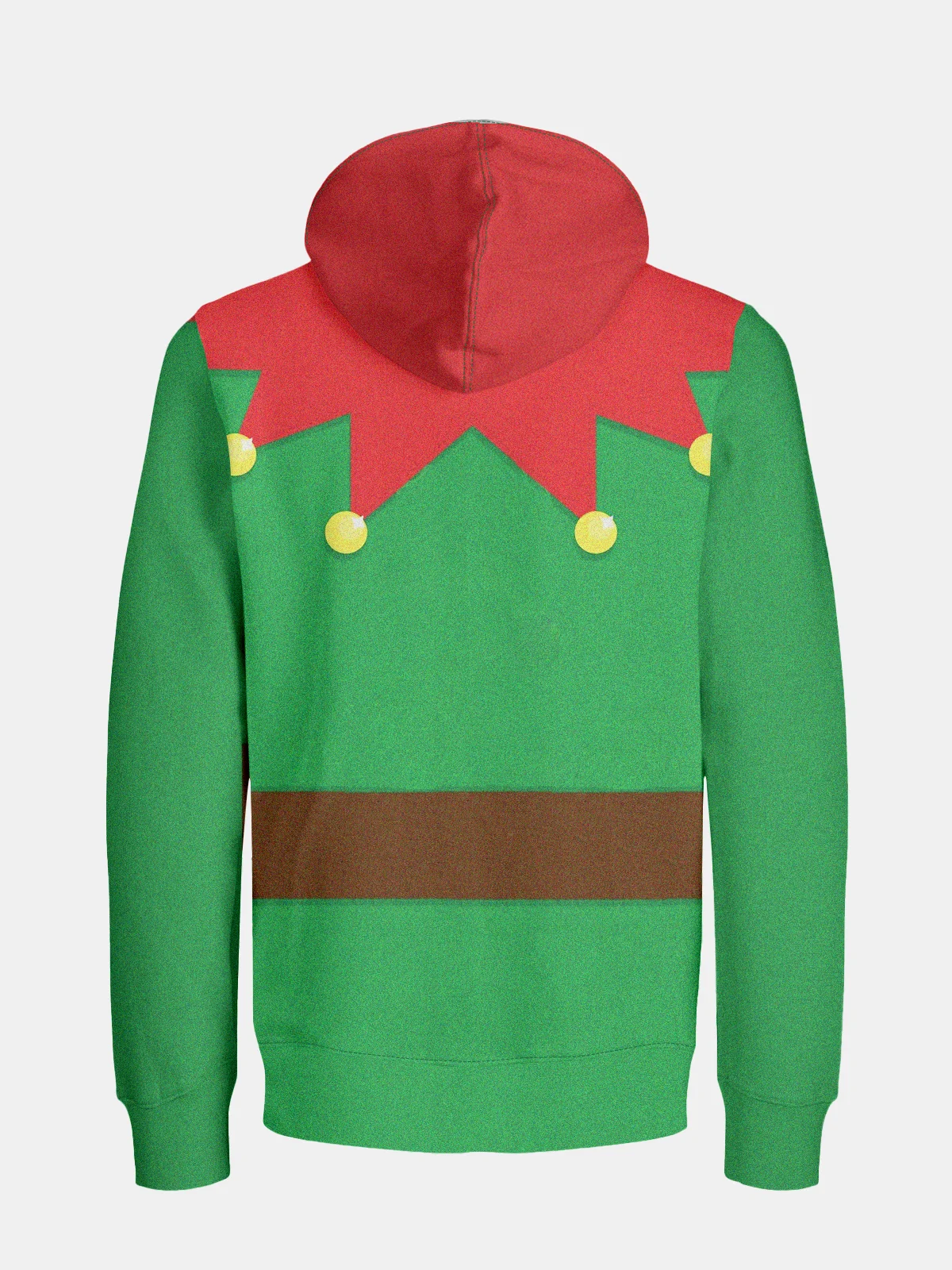 Christmas Elf Zip-up Ugly Hoodie Sweatshirt