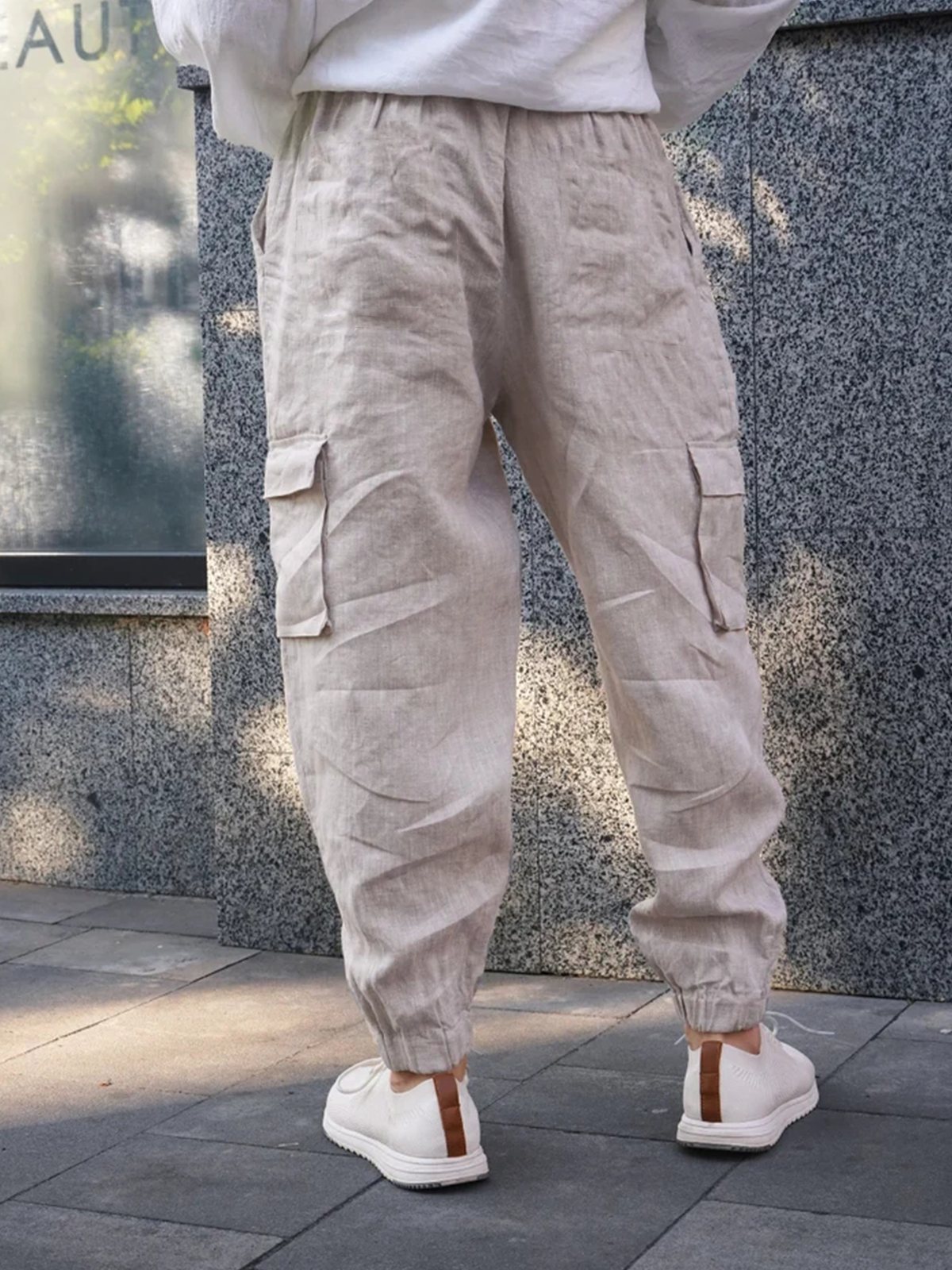 Cotton Plain Casual Cargo Pants