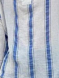 Hardaddy Striped Long Sleeve Casual V-Neck Shirt