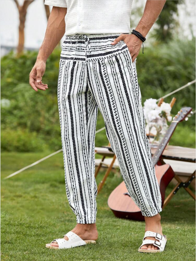 Hardaddy Folk Custom Vacation Loose Striped Pant