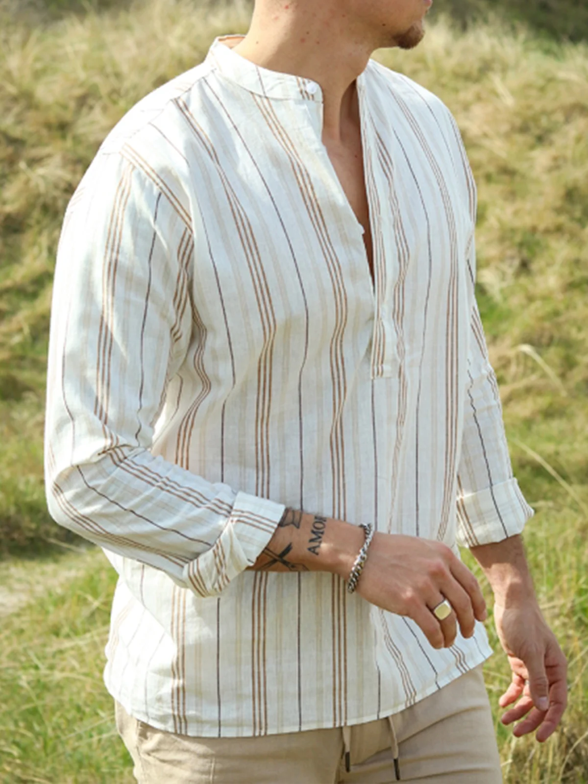 Striped Long Sleeve Casual Shirt