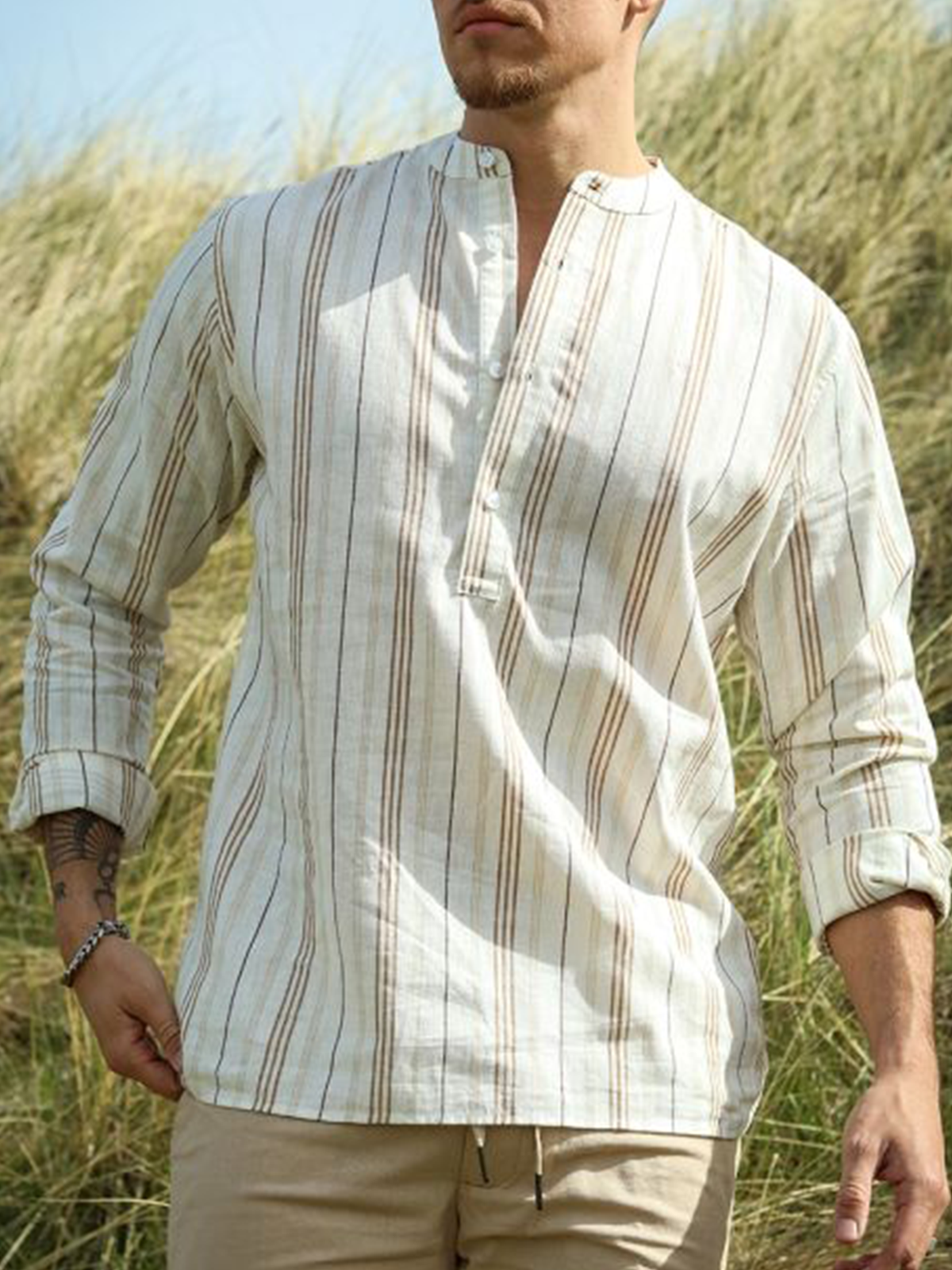 Striped Long Sleeve Casual Shirt