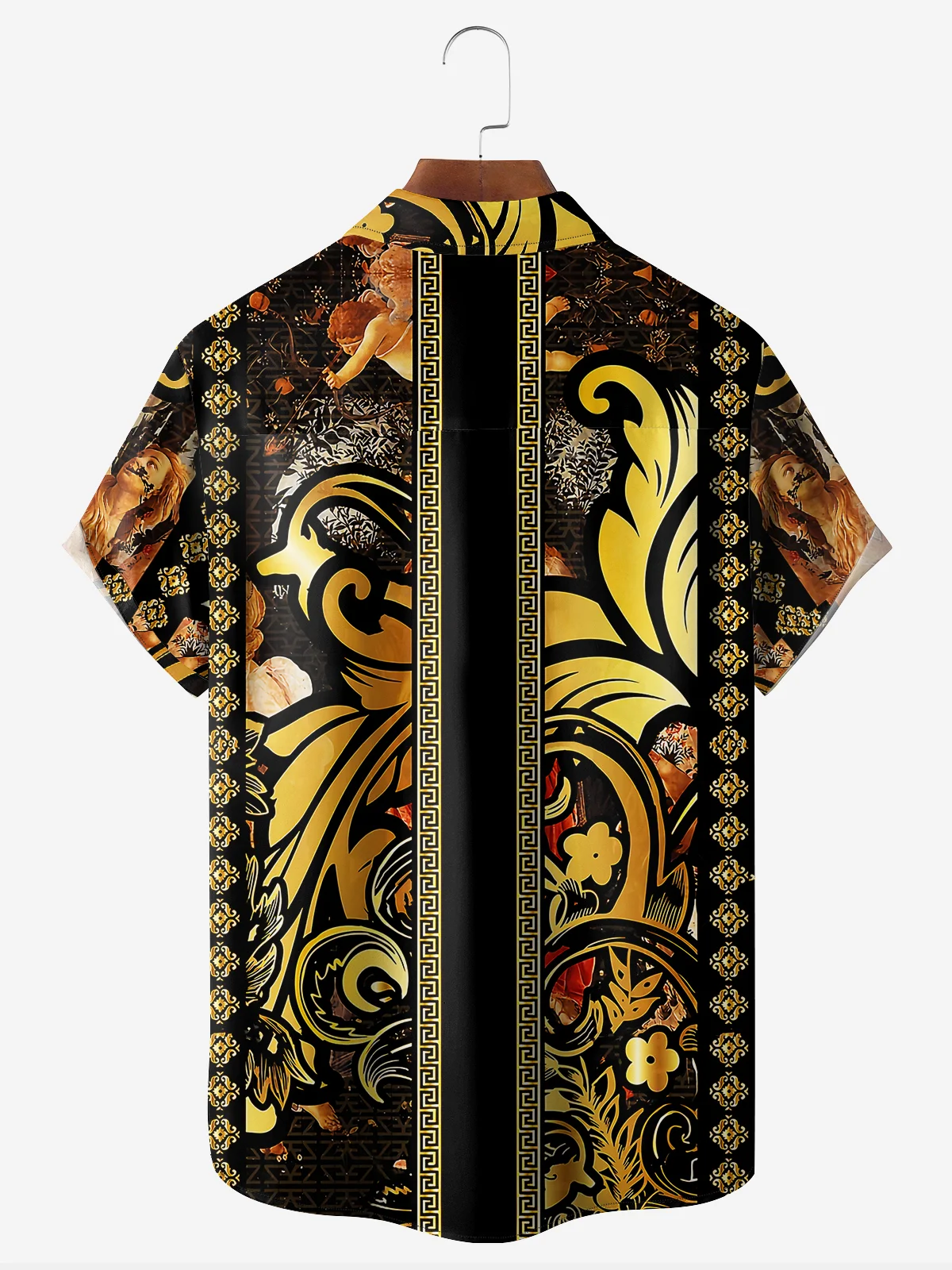 Luxury Baroque Chest Pocket Short Sleeve Bowling Shirt