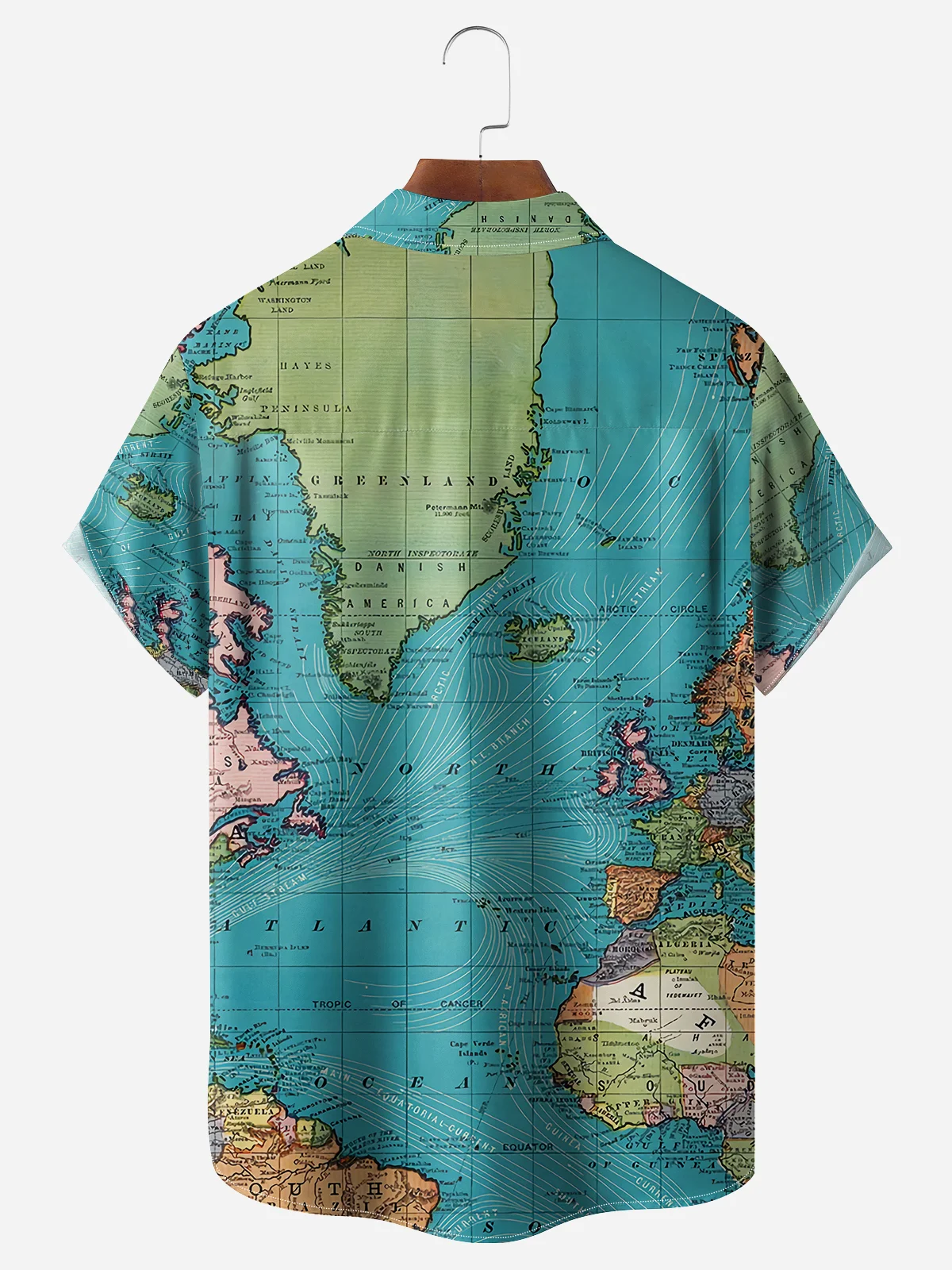 Hardaddy Map Chest Pocket Short Sleeve Casual Shirt