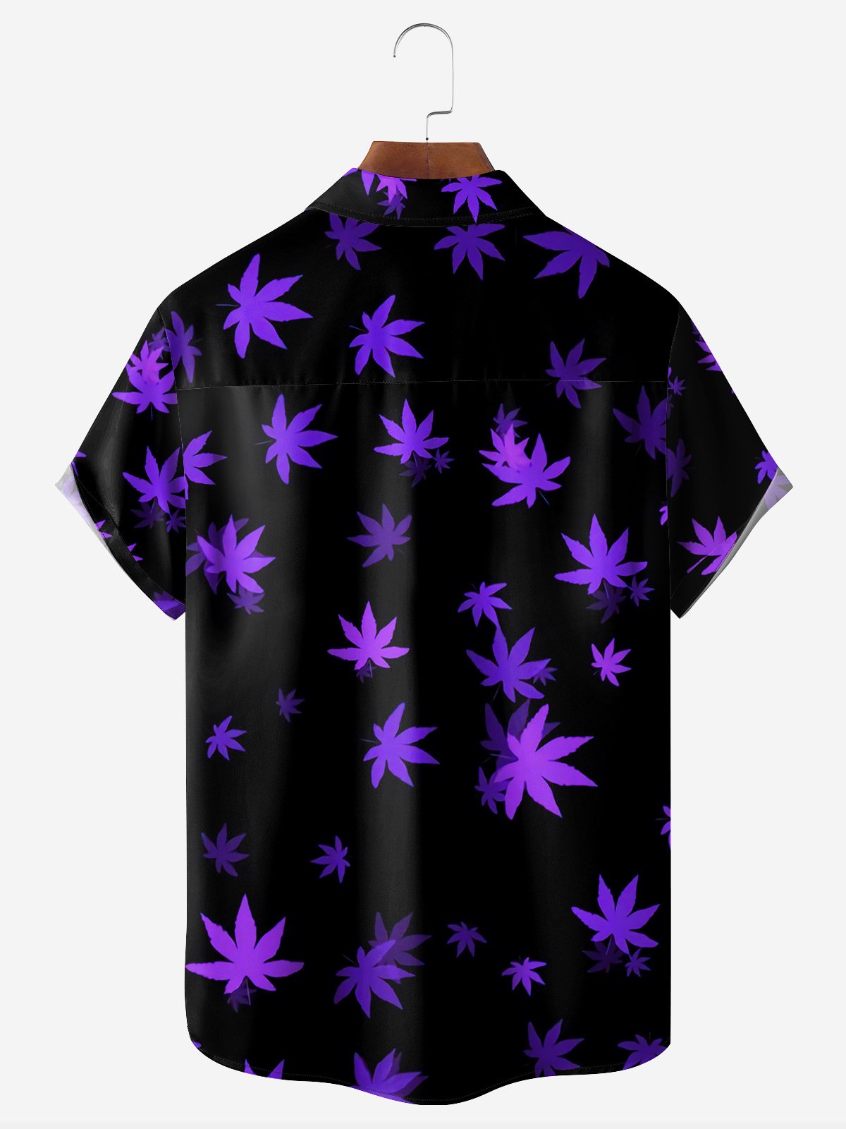 Leaf Chest Pocket Short Sleeve Hawaiian Shirt