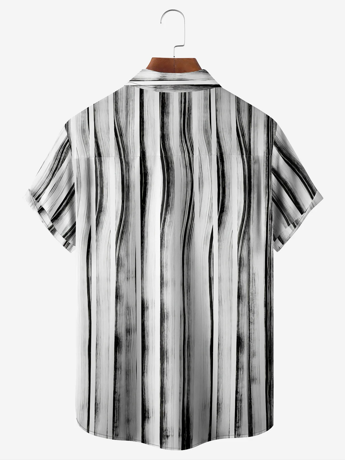 Striped Chest Pocket Short Sleeve Casual Shirt