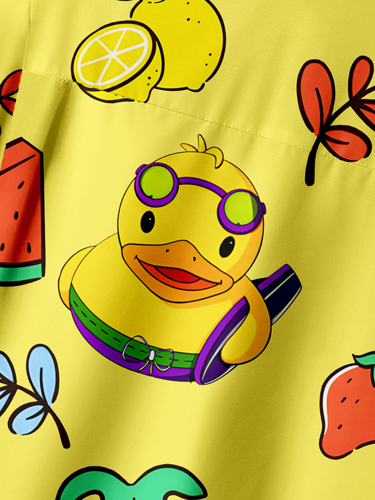 Duckling Chest Pocket Short Sleeve Hawaiian Shirt