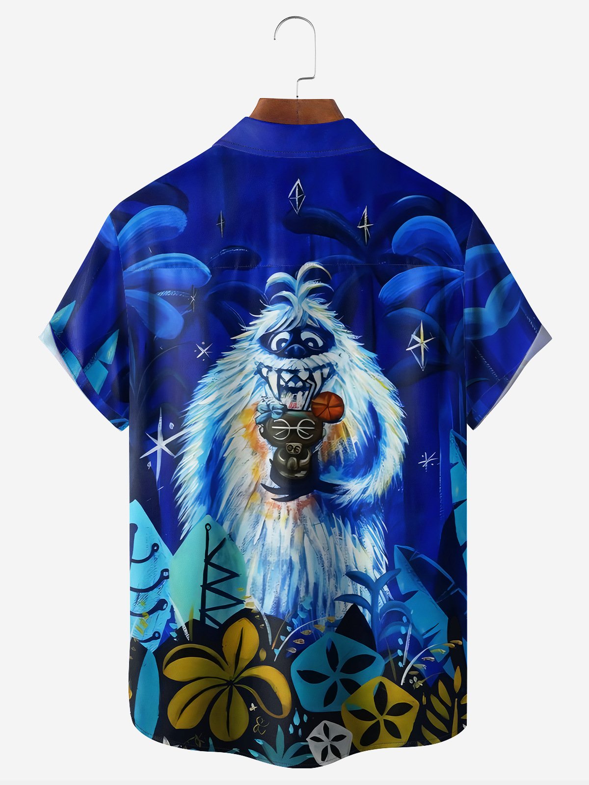 Snowman Chest Pocket Short Sleeve Hawaiian Shirt