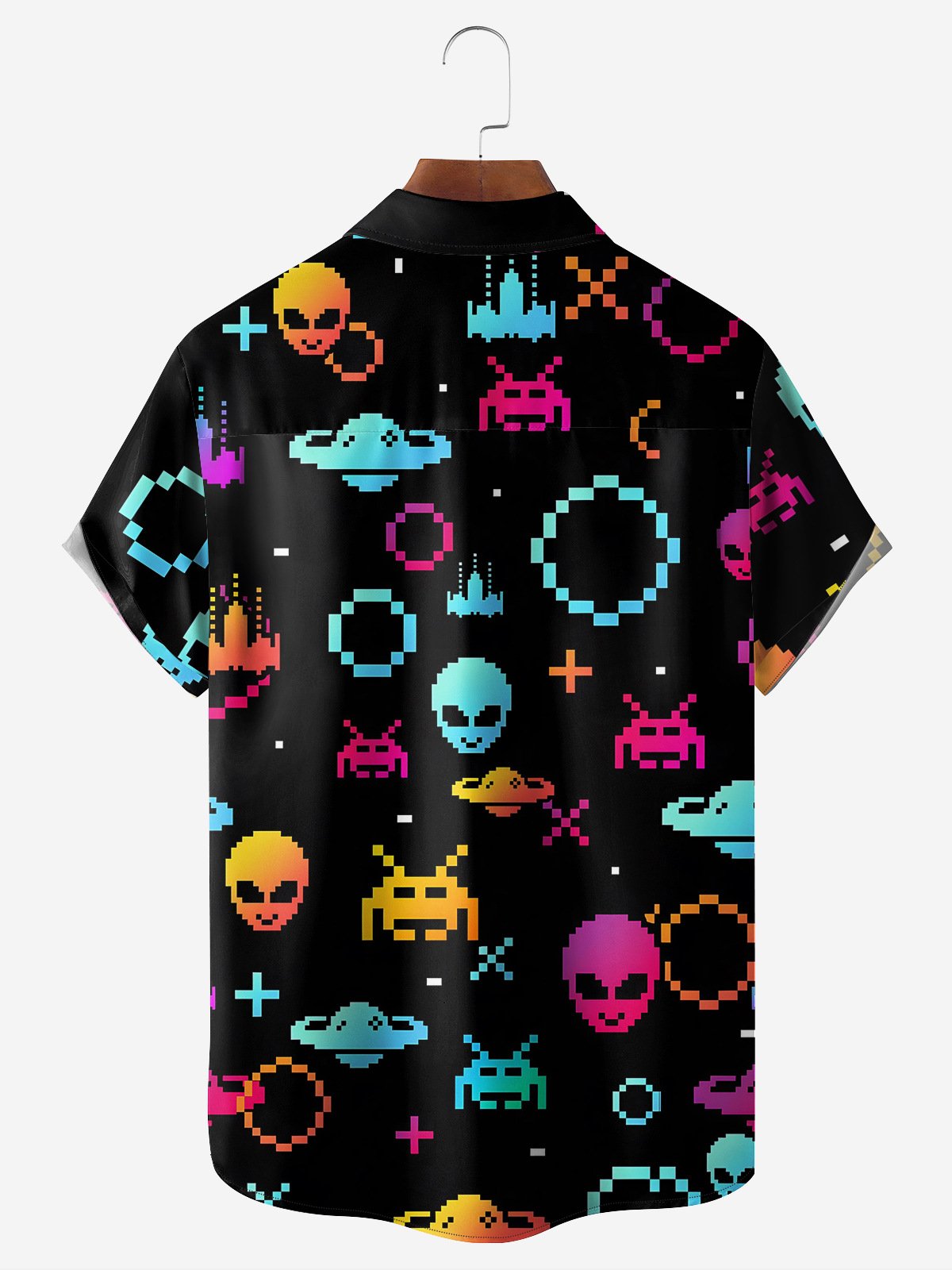 Tech Universe Alien Chest Pocket Short Sleeve Vacation Shirt