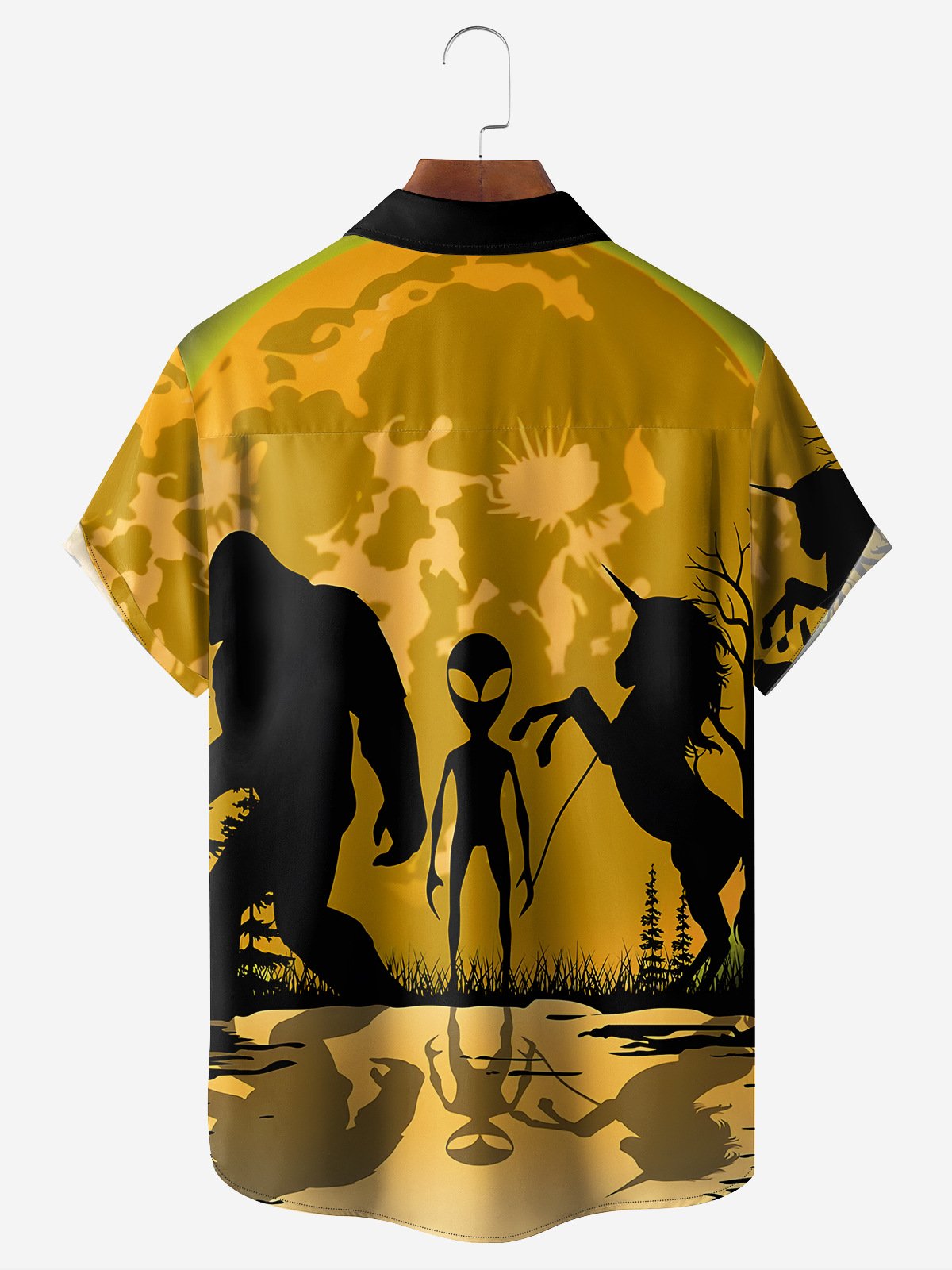 Alien Chest Pocket Short Sleeve Vacation Shirt