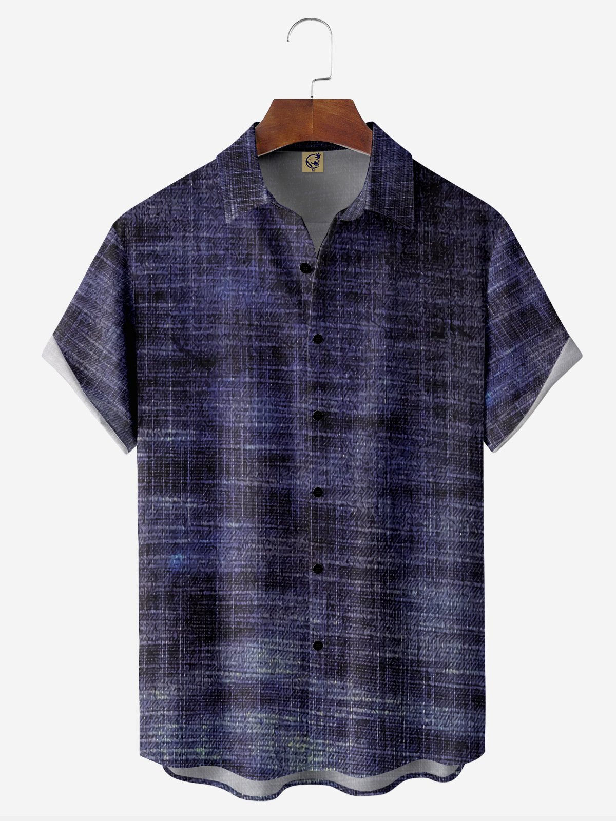 Abstract Striped Chest Pocket Short Sleeve Casual Shirt