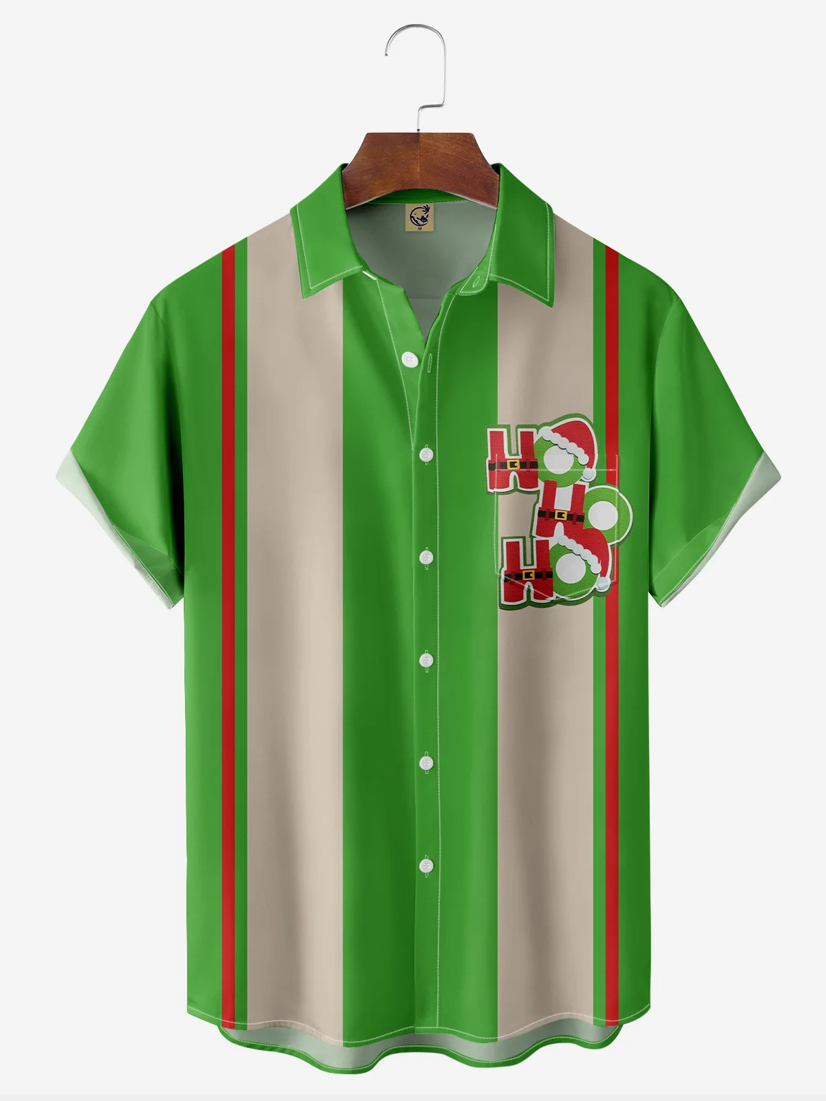 Christmas Chest Pocket Short Sleeve Bowling Shirt