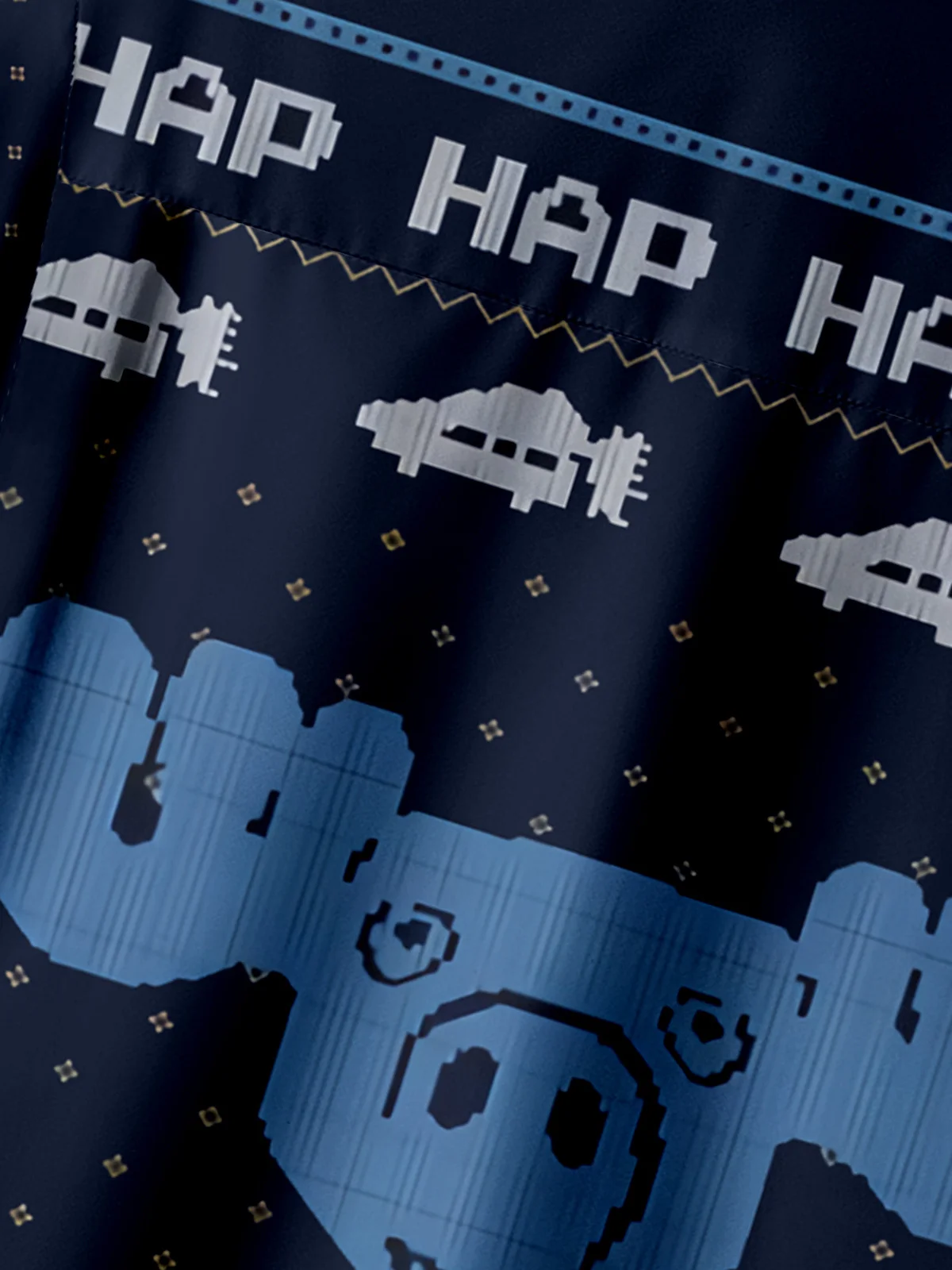 Christmas Eggnog Chest Pocket Short Sleeve Casual Shirt