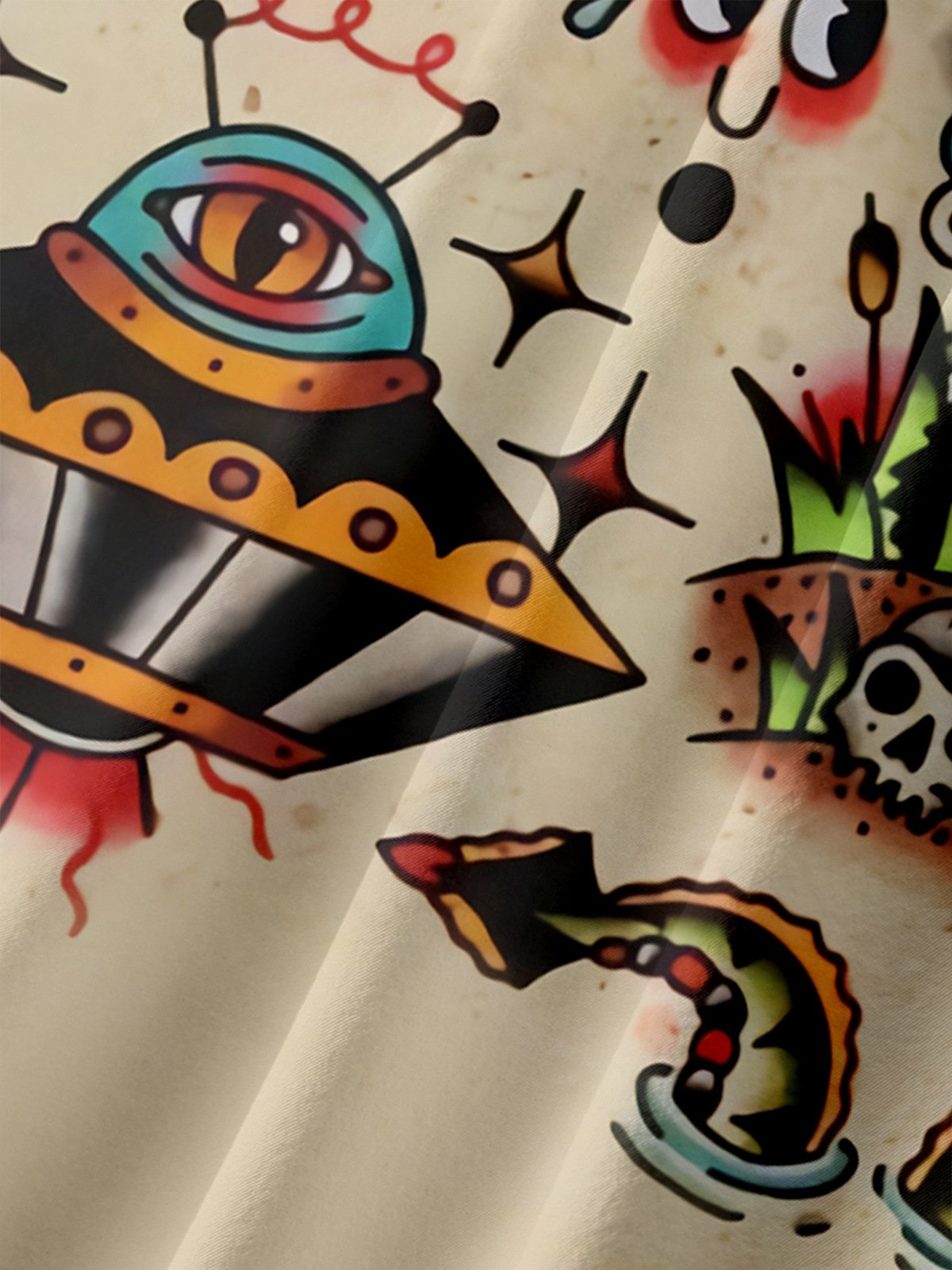 Mothman Gorilla Chest Pocket Short Sleeve Hawaiian Shirt