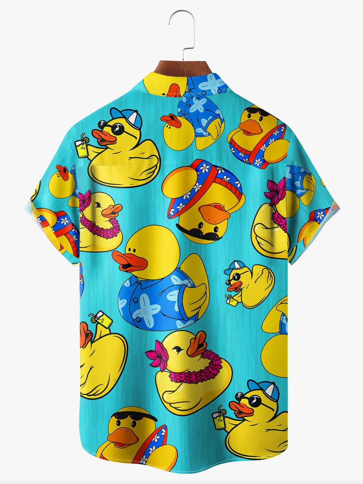 Little Yellow Duck Chest Pocket Short Sleeve Hawaiian Shirt