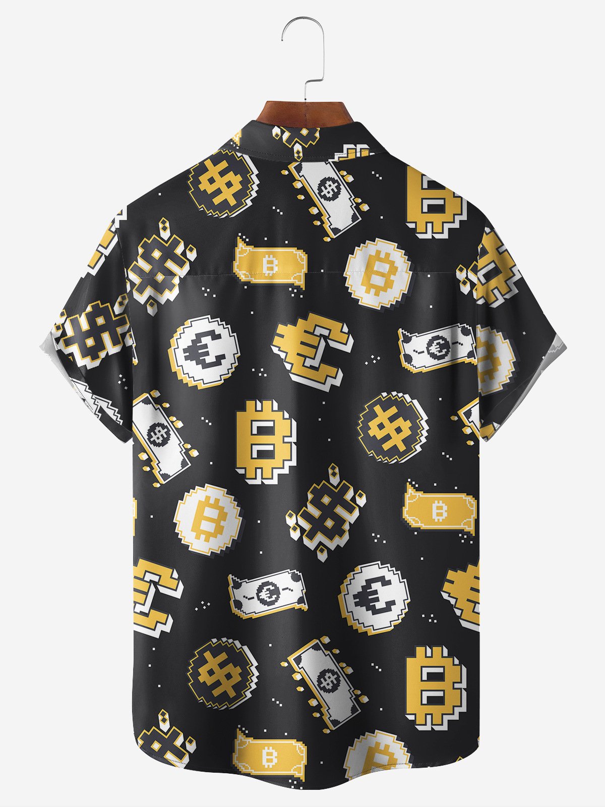 Fun Play Money Chest Pocket Short Sleeve Casual Shirt