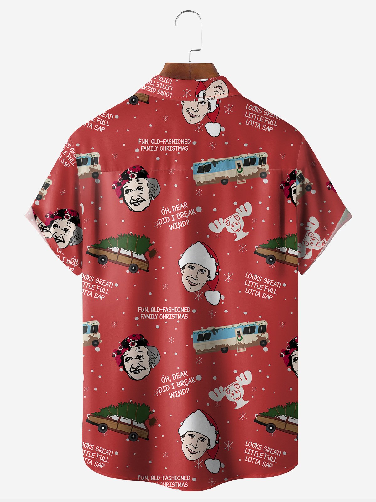 Santa Claus Pocket Short Sleeve Casual Shirt