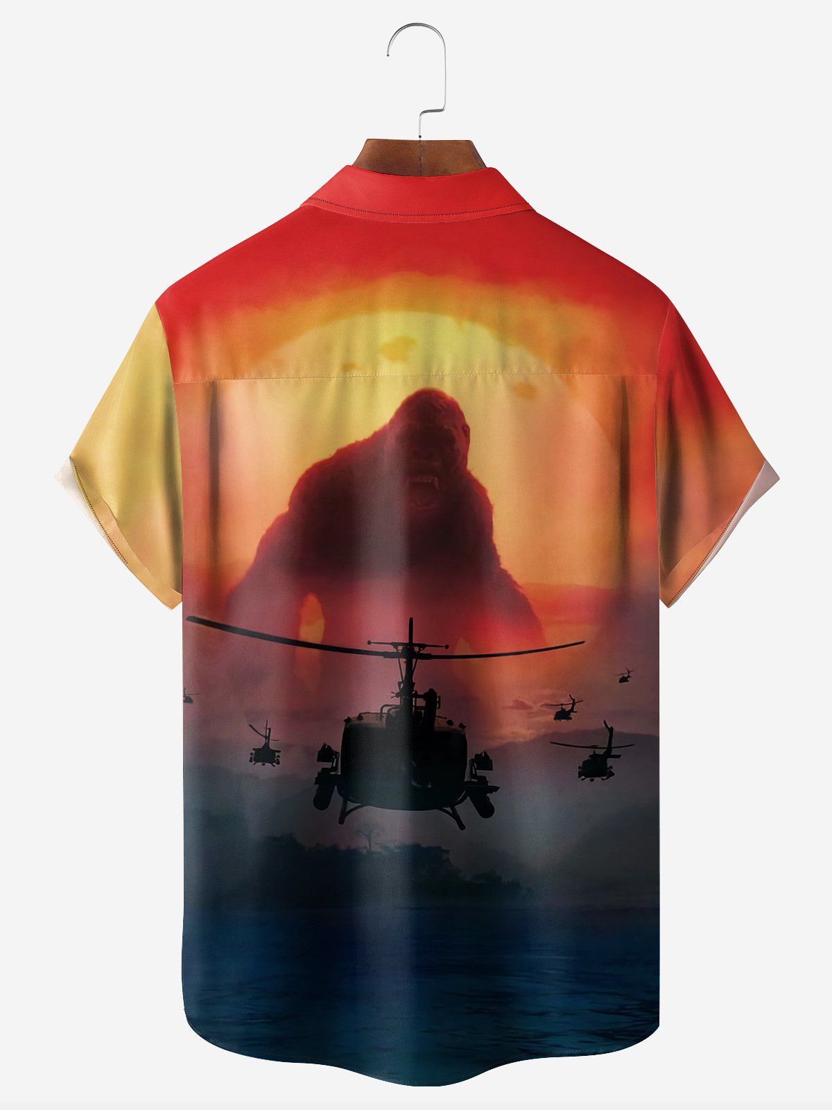 Fighter Orangutan Chest Pocket Short Sleeve Hawaiian Shirt