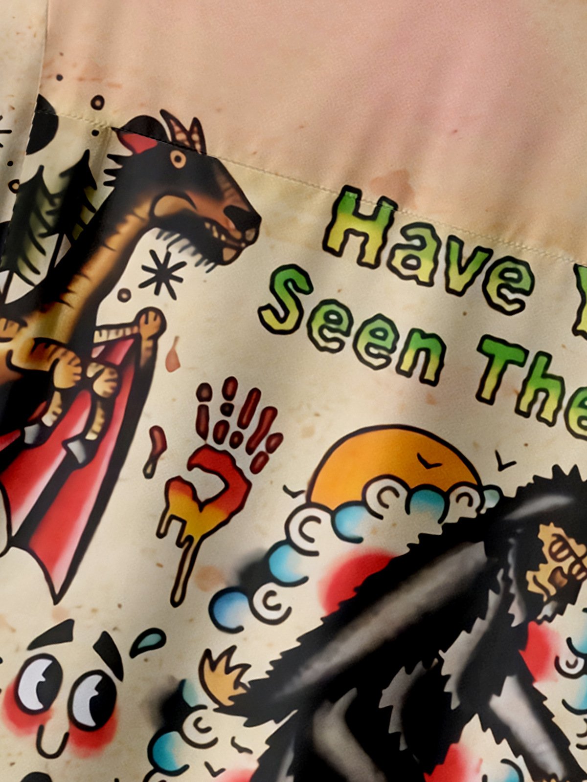Mothman Gorilla Chest Pocket Short Sleeve Hawaiian Shirt