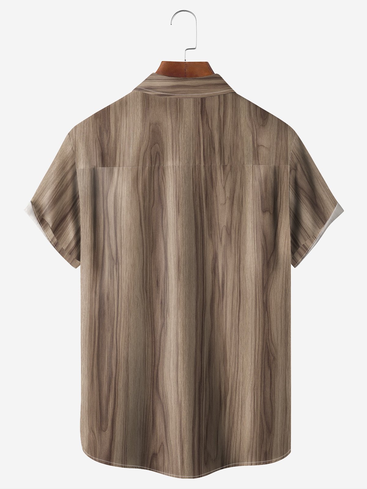 Vintage Textured Chest Pocket Short Sleeve Casual Shirt