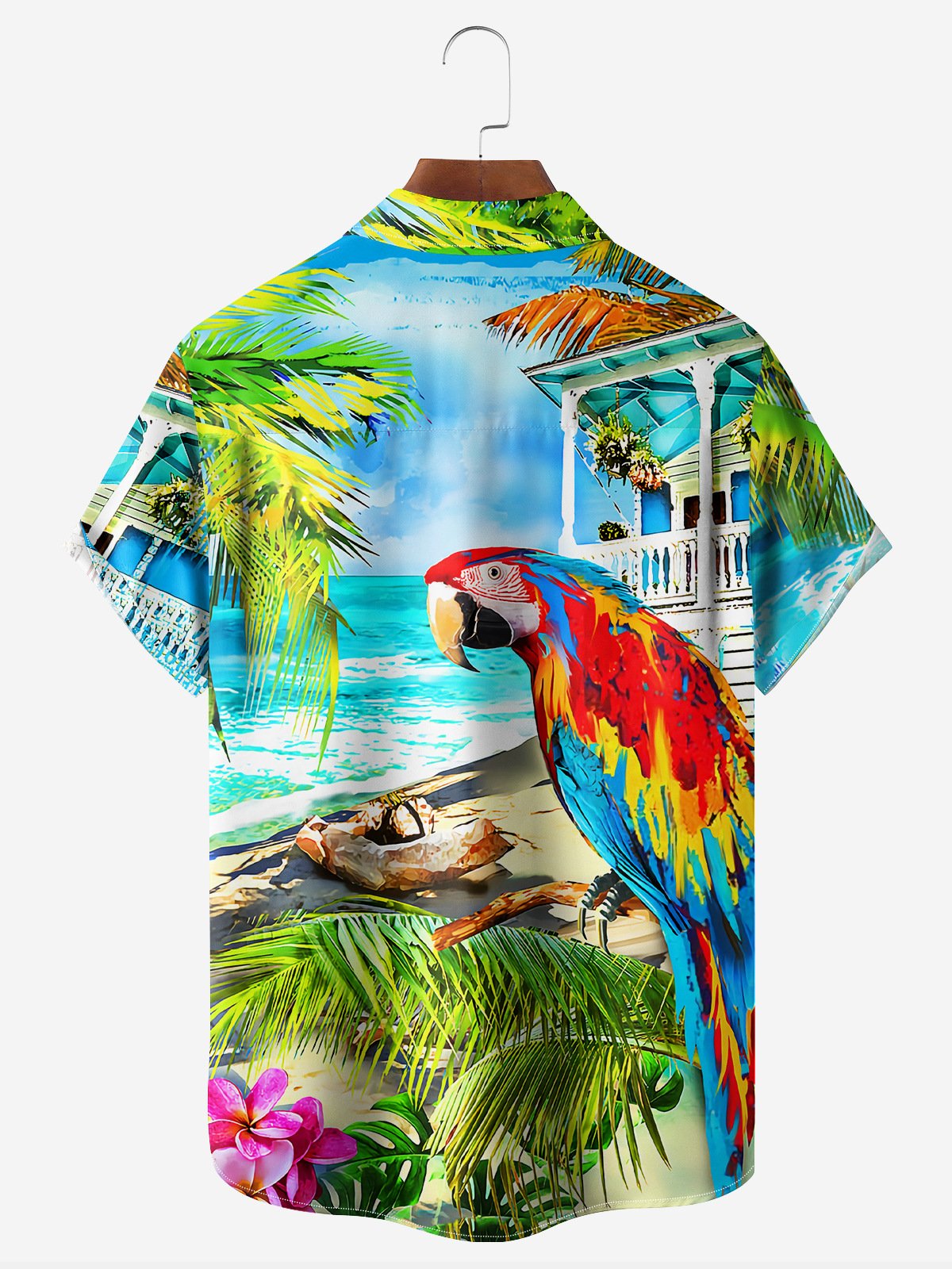 It's 5 o'clock Somewhere I'm Retired Chest Pocket Short Sleeve Hawaiian Shirt