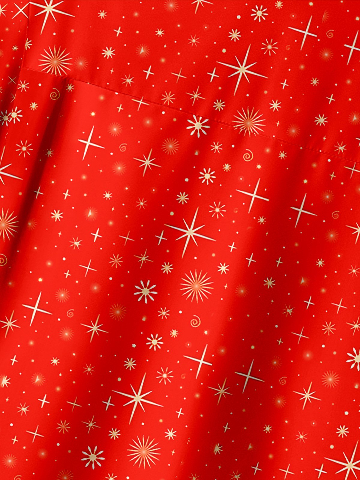 Christmas Rooster Chest Pocket Short Sleeve Casual Shirt