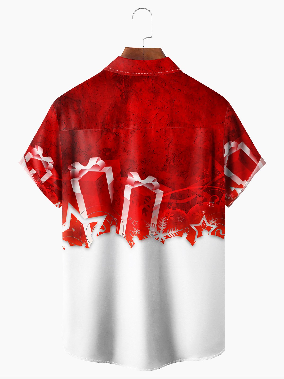 Christmas Chest Pocket Short Sleeve Casual Shirt